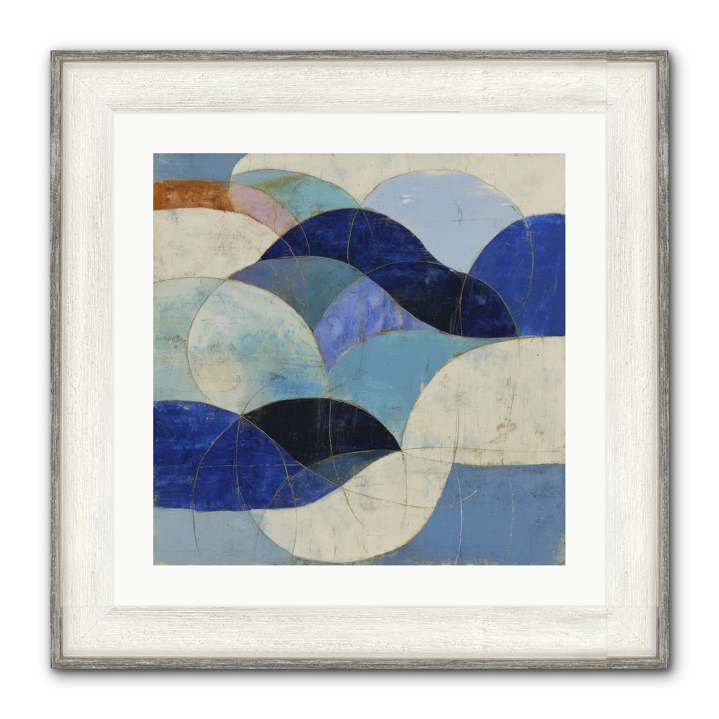 Marble Rift Framed Print - Driftwood White 20x20