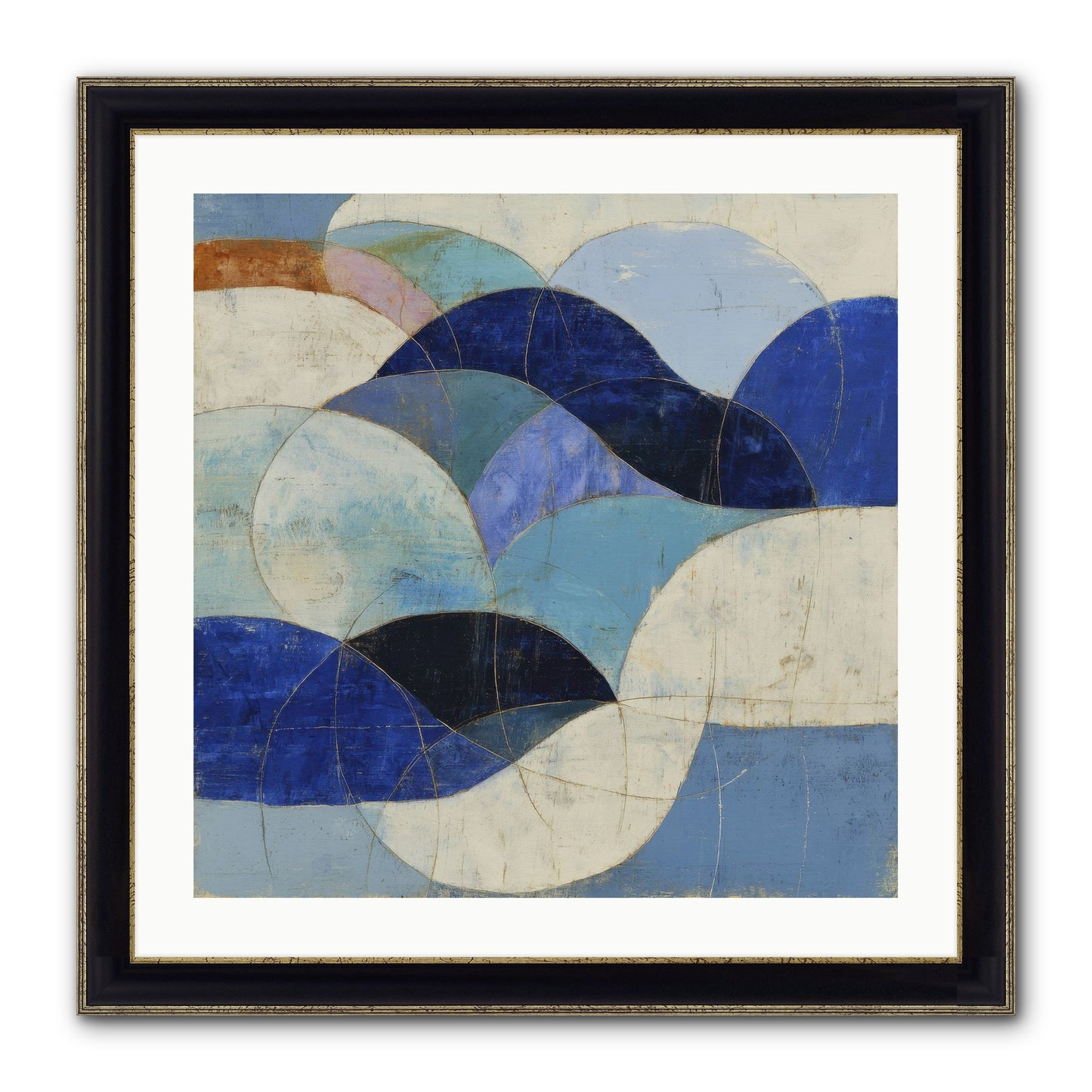 Marble Rift Framed Print - Black & Gold 24x24