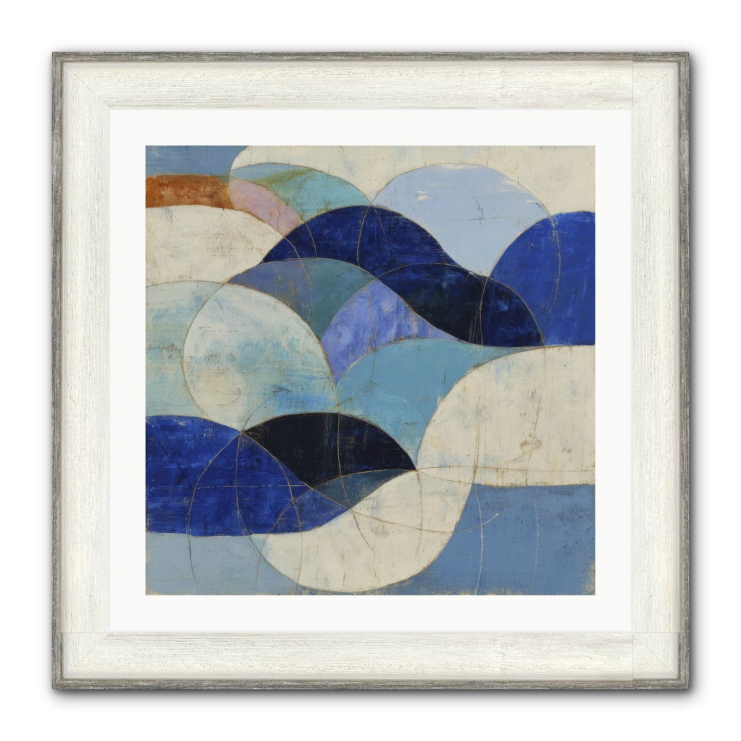 Marble Rift Framed Print - Driftwood White 24x24