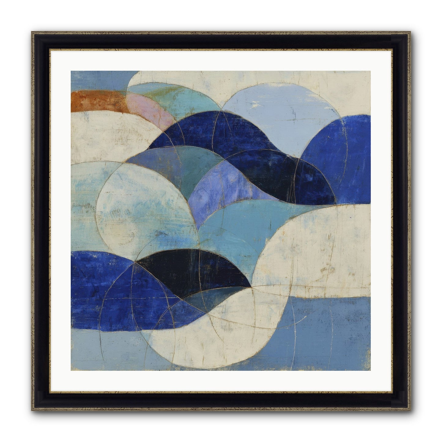 Marble Rift Framed Print - Black & Gold 30x30
