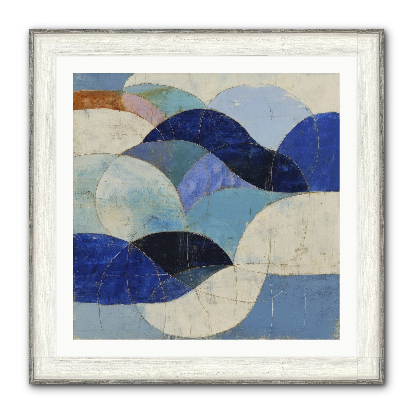 Marble Rift Framed Print - Driftwood White 30x30