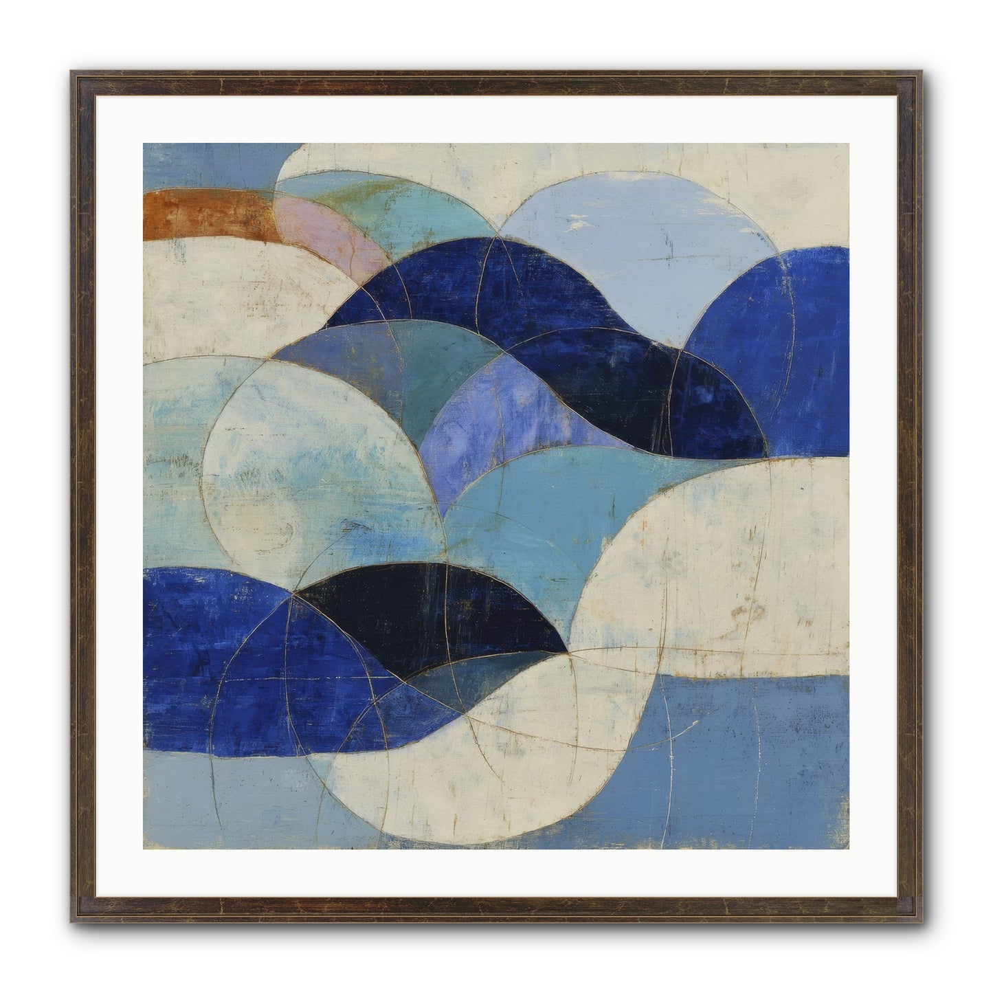 Marble Rift Framed Print - Slimwoods Black/Gold 30x30