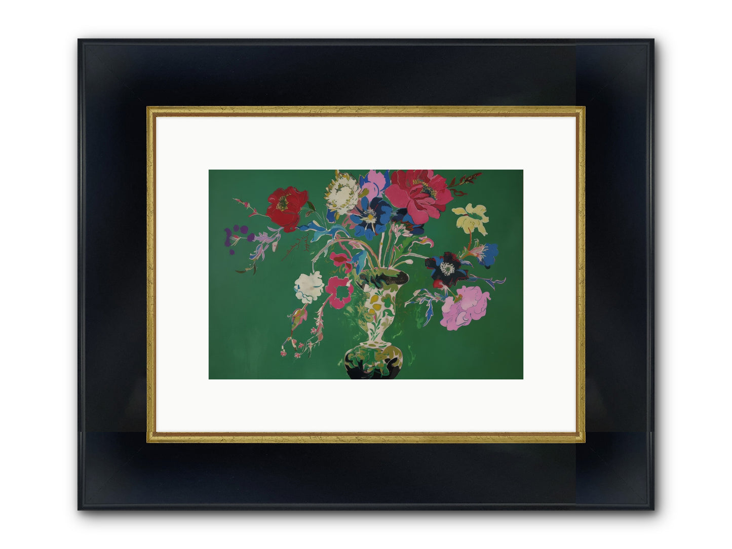 Margate Framed Print - Wide Black w/Gold 12x8