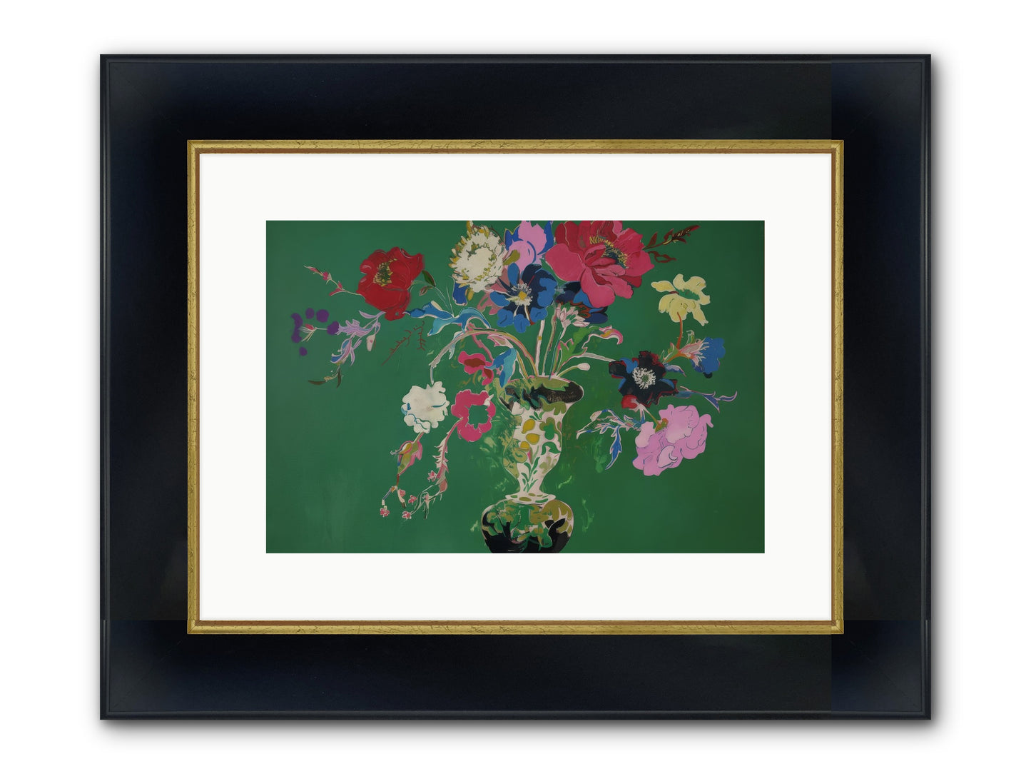 Margate Framed Print - Wide Black w/Gold 15x10