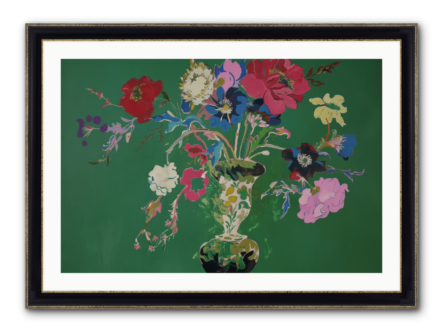 Margate Framed Print - Black & Gold 36x24