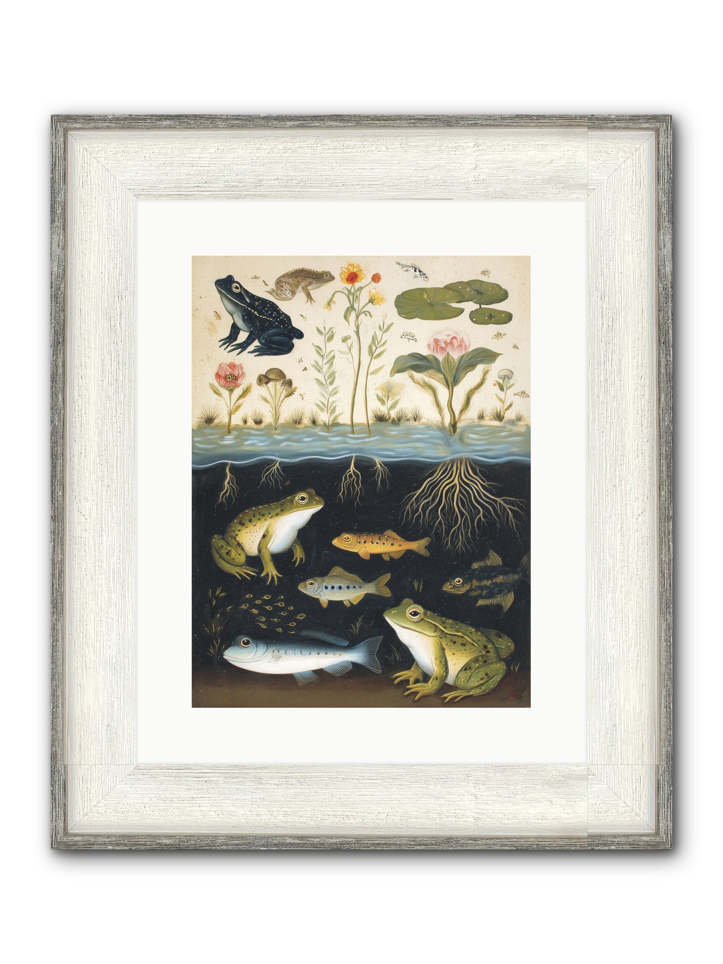Marine Melodies Framed Print - Driftwood White 12x16