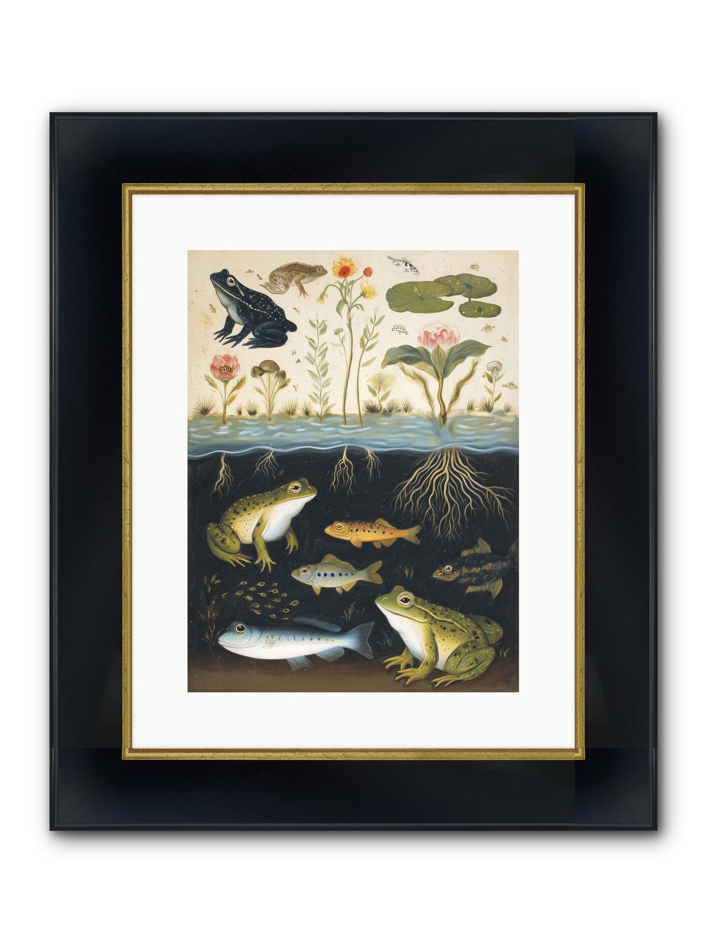 Marine Melodies Framed Print - Wide Black w/Gold 12x16