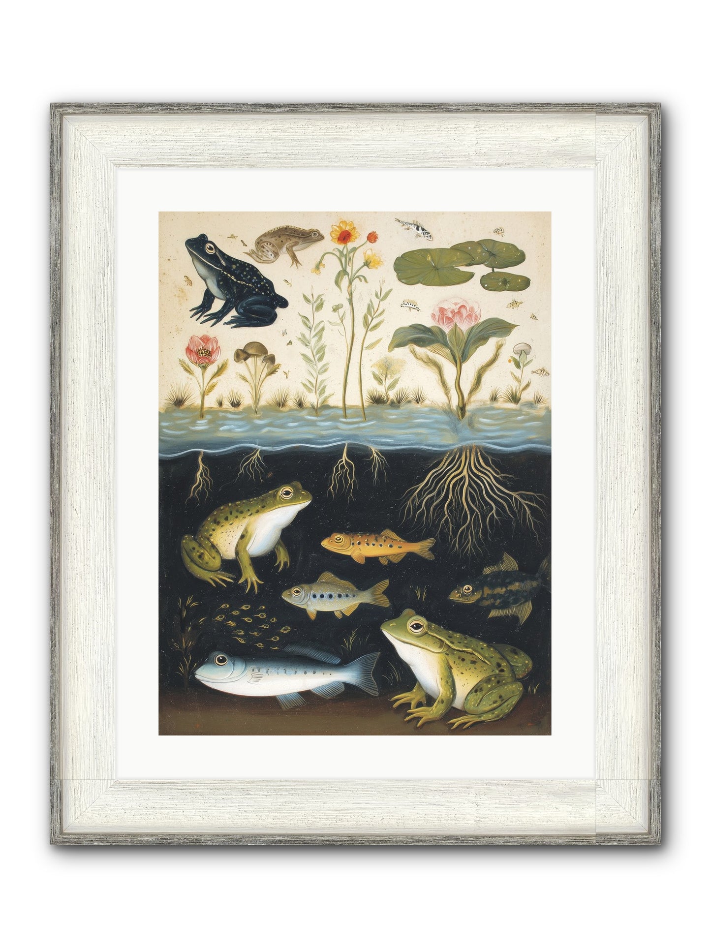 Marine Melodies Framed Print - Driftwood White 18x24
