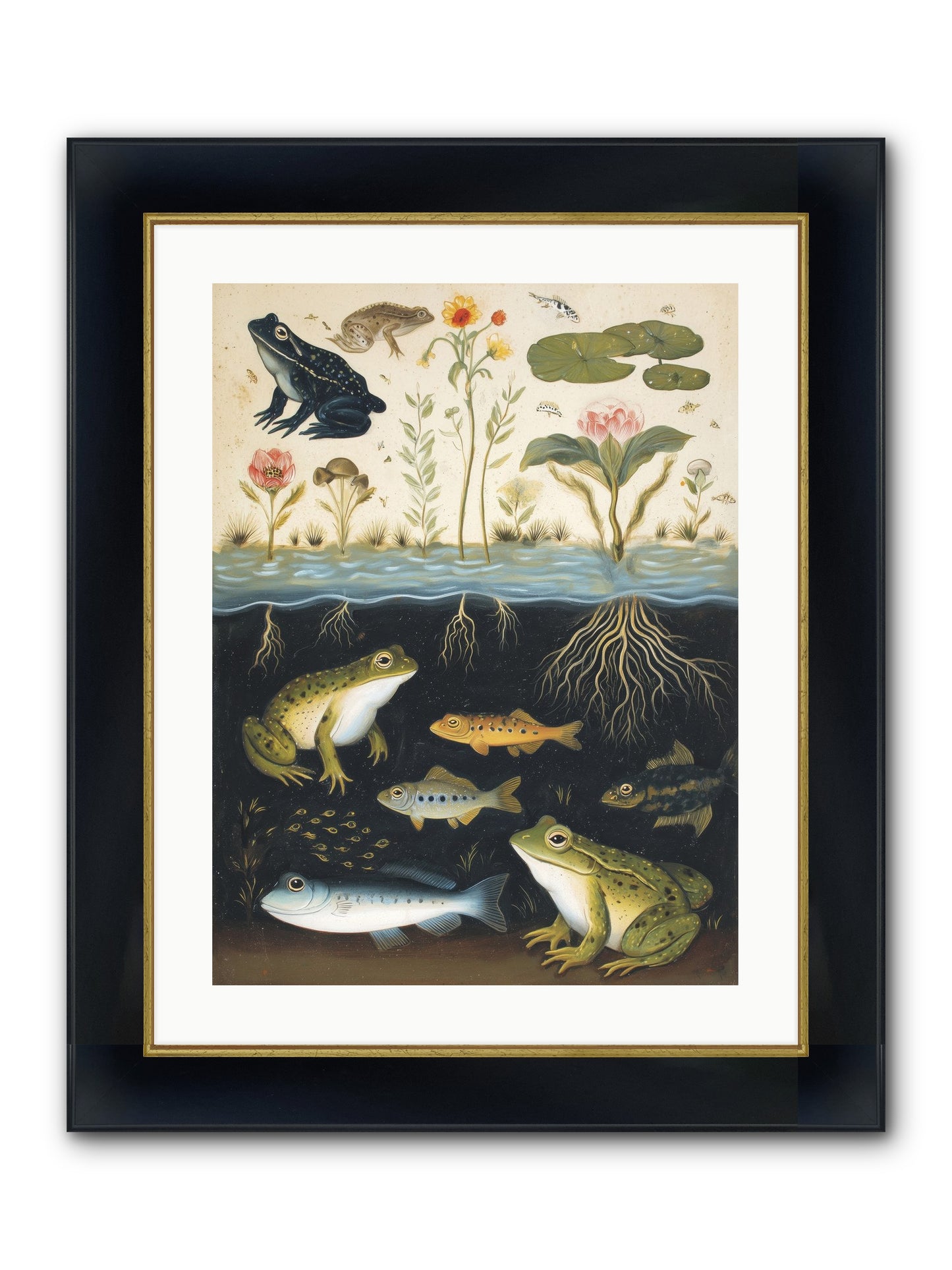 Marine Melodies Framed Print - Wide Black w/Gold 18x24