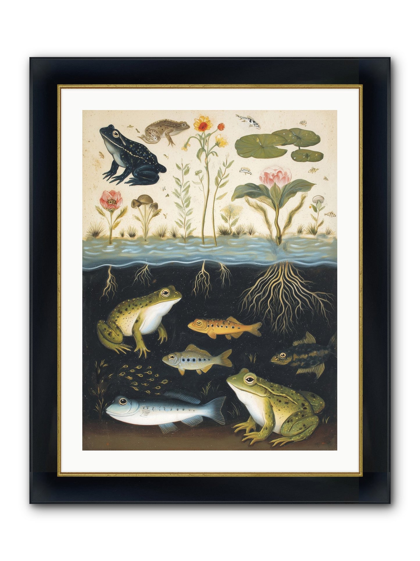 Marine Melodies Framed Print - Wide Black w/Gold 24x32