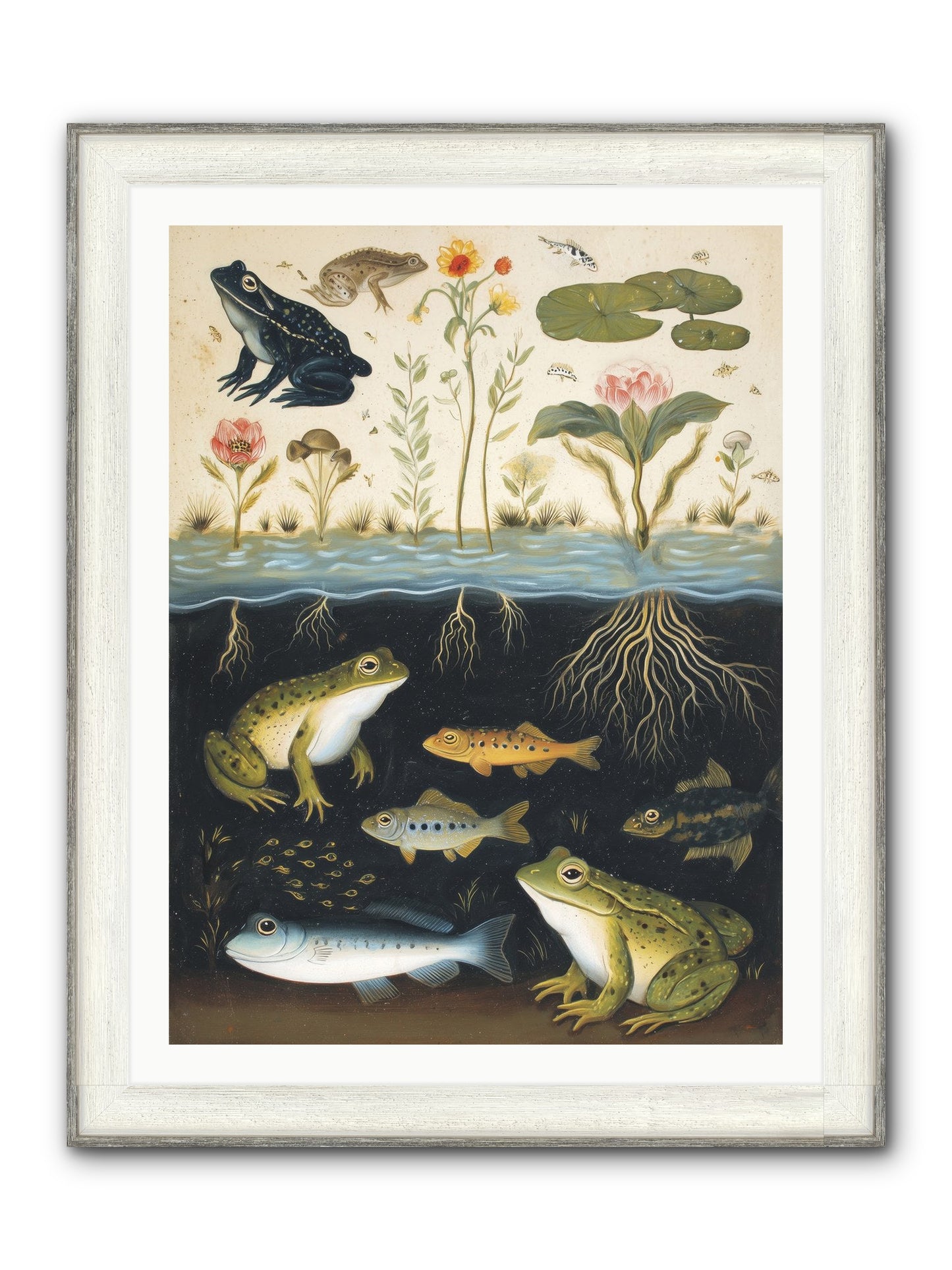 Marine Melodies Framed Print - Driftwood White 30x40