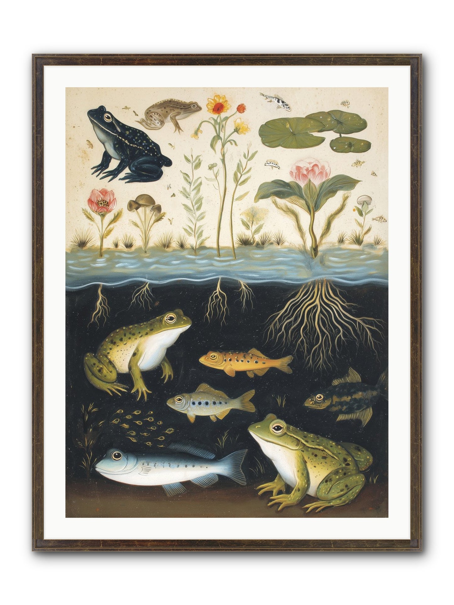 Marine Melodies Framed Print - Slimwoods Black/Gold 30x40