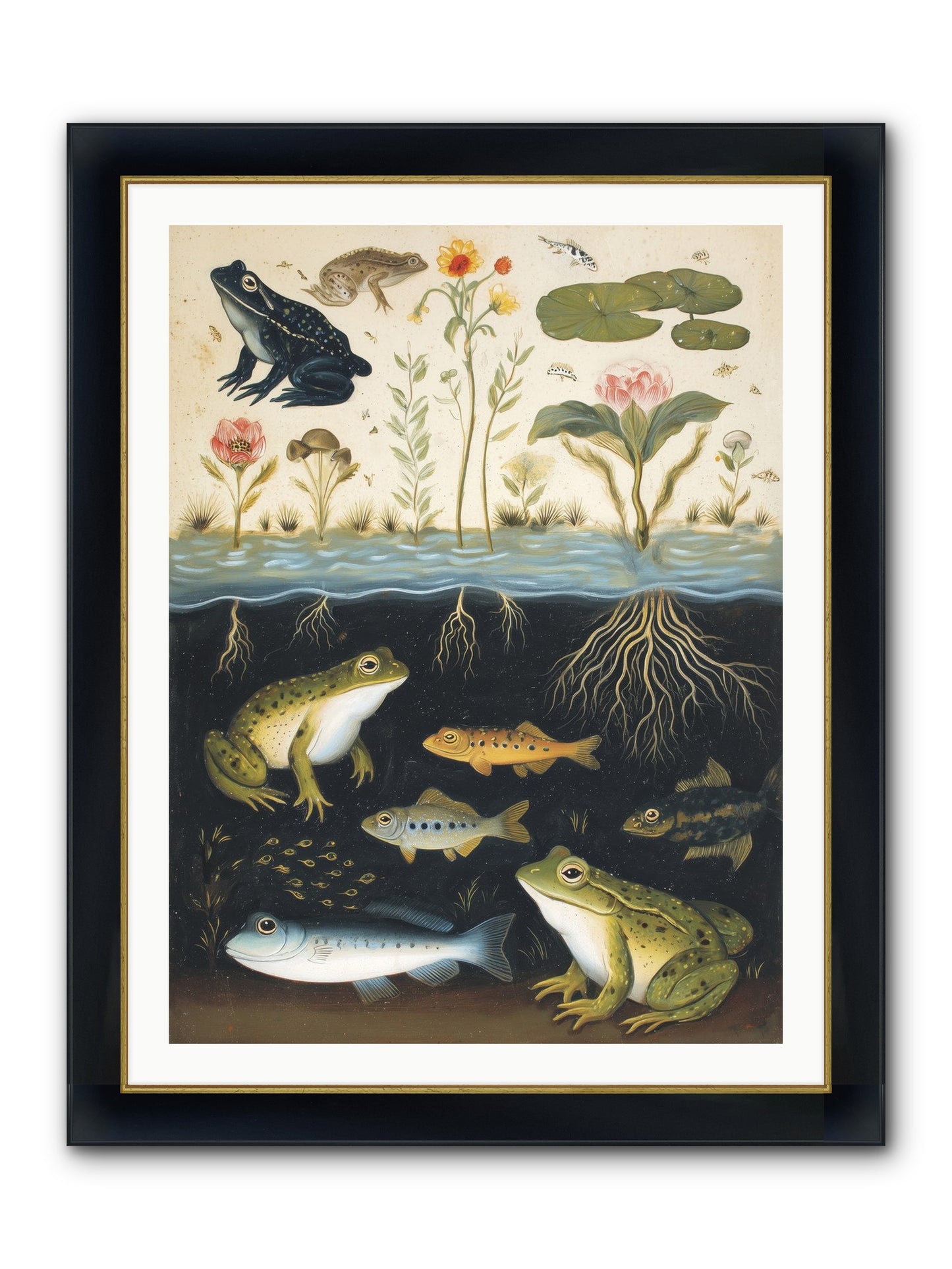 Marine Melodies Framed Print - Wide Black w/Gold 30x40