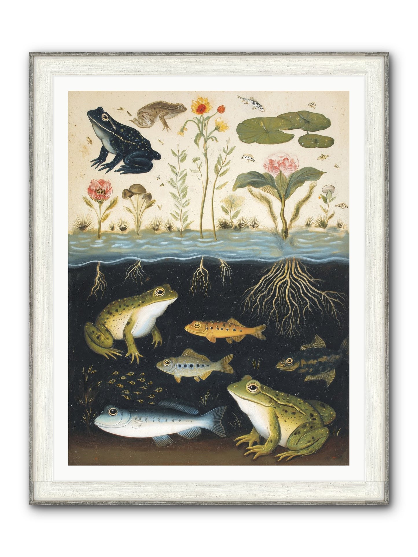 Marine Melodies Framed Print - Driftwood White 36x48
