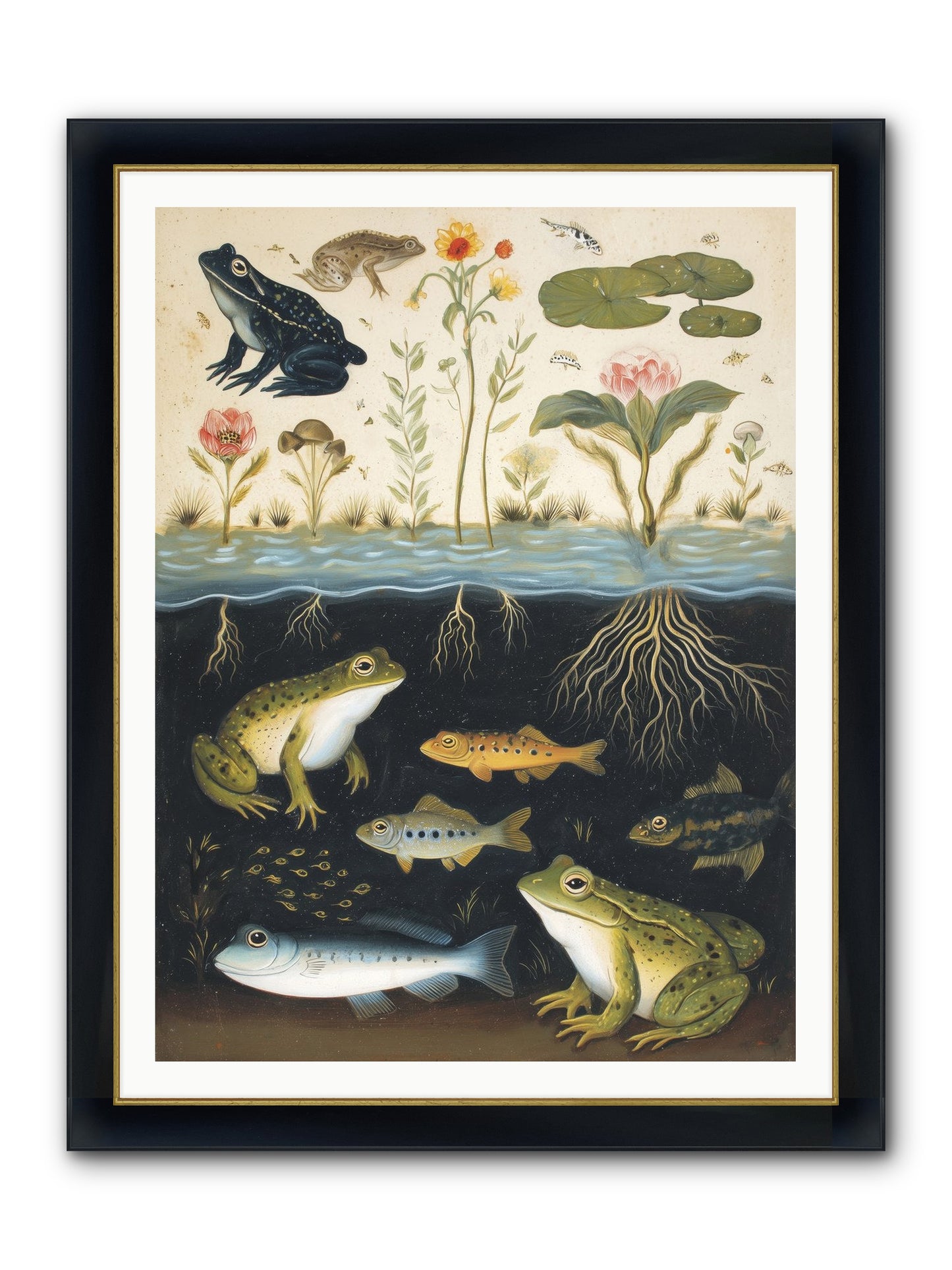 Marine Melodies Framed Print - Wide Black w/Gold 36x48