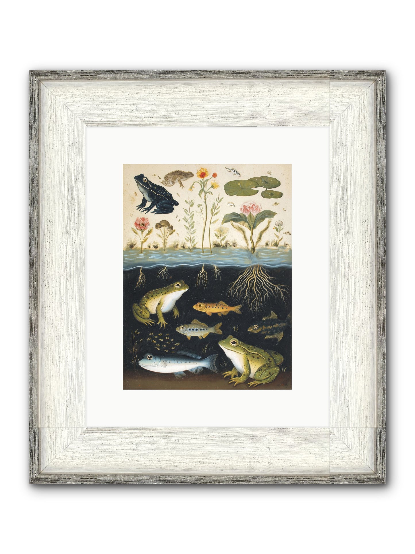 Marine Melodies Framed Print - Driftwood White 9x12