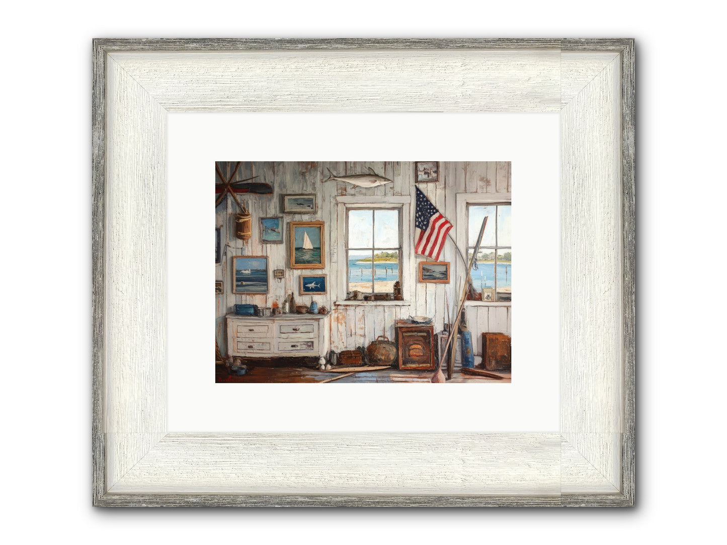 Mariner's Rest Framed Print - Driftwood White 12x9