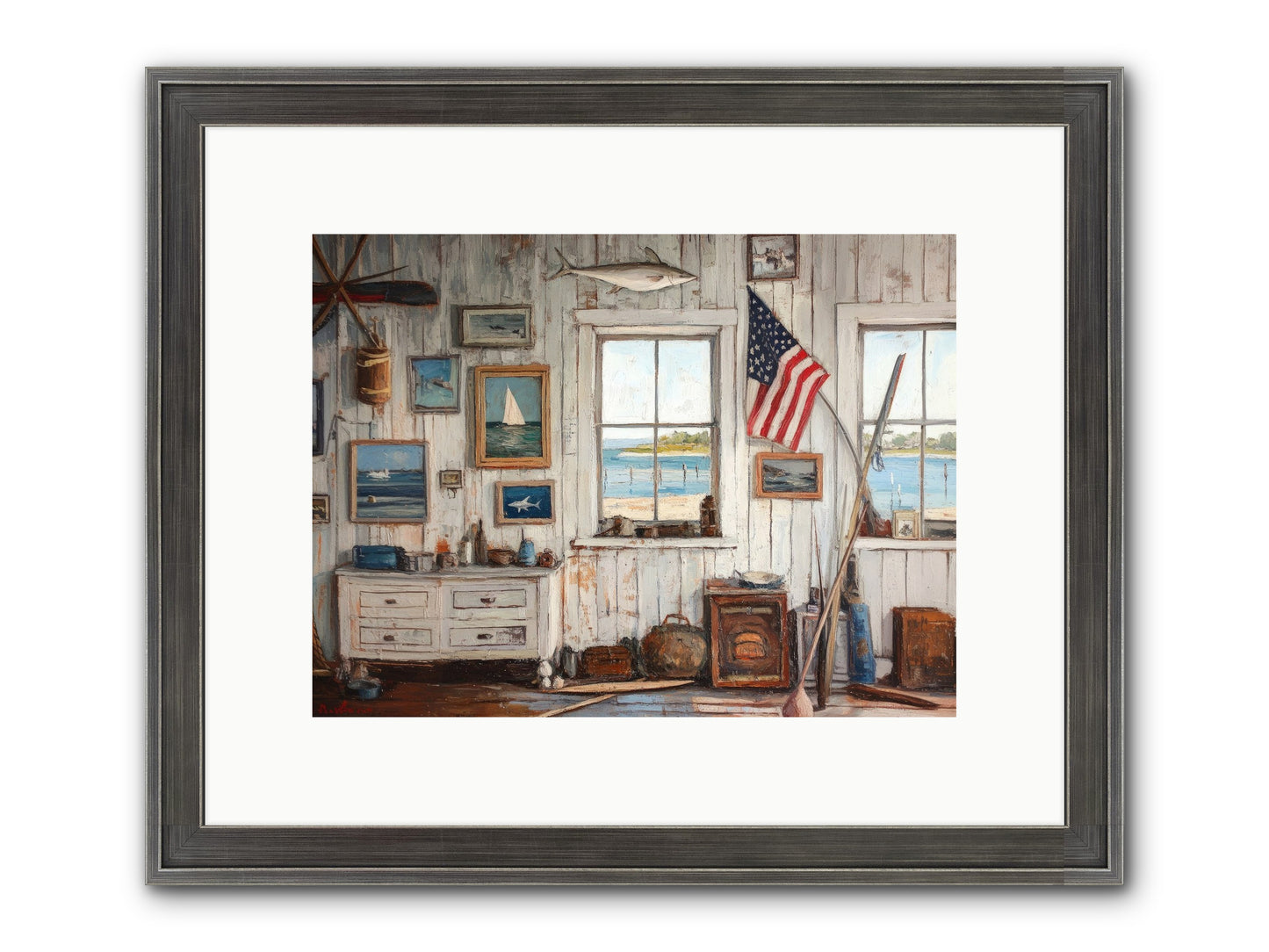 Mariner's Rest Framed Print - Slimwoods Black/Silver 12x9
