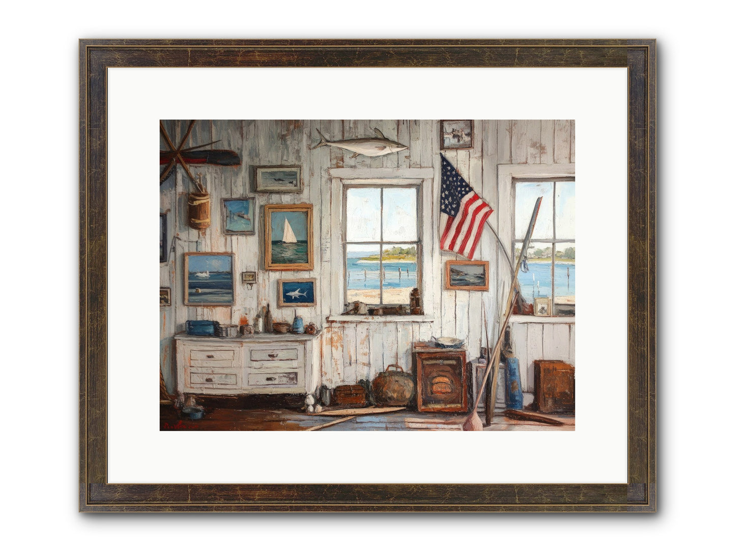 Mariner's Rest Framed Print - Slimwoods Black/Gold 16x12
