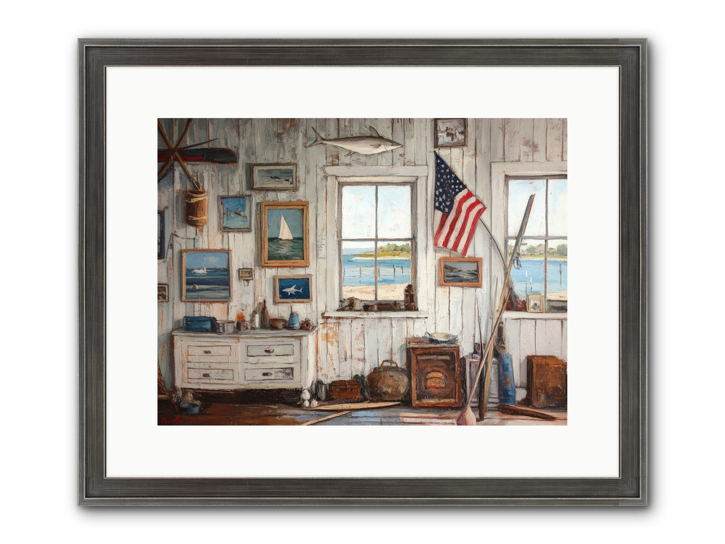 Mariner's Rest Framed Print - Slimwoods Black/Silver 16x12