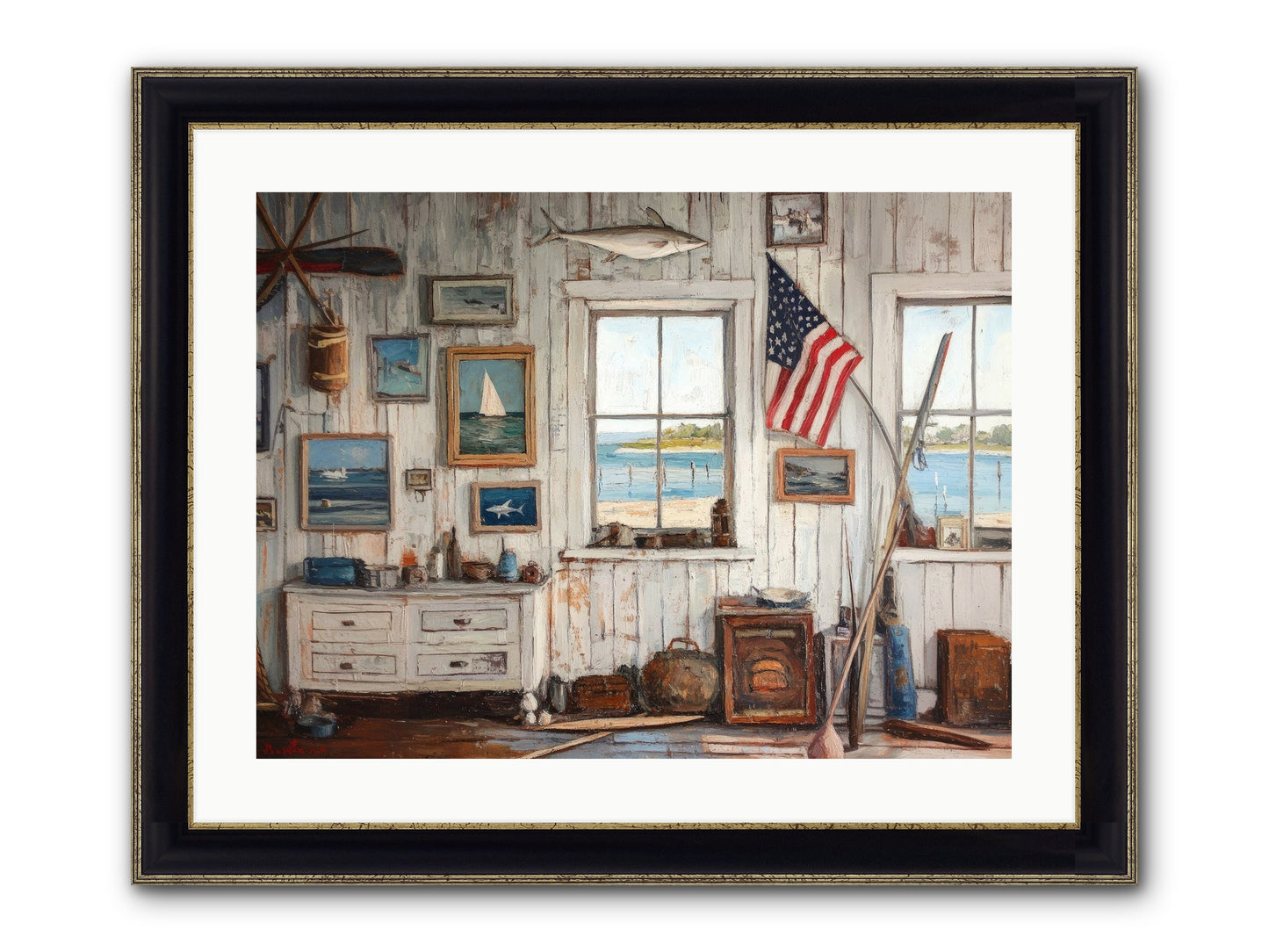 Mariner's Rest Framed Print - Black & Gold 24x18
