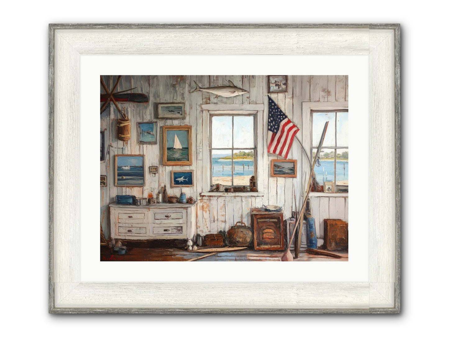 Mariner's Rest Framed Print - Driftwood White 24x18