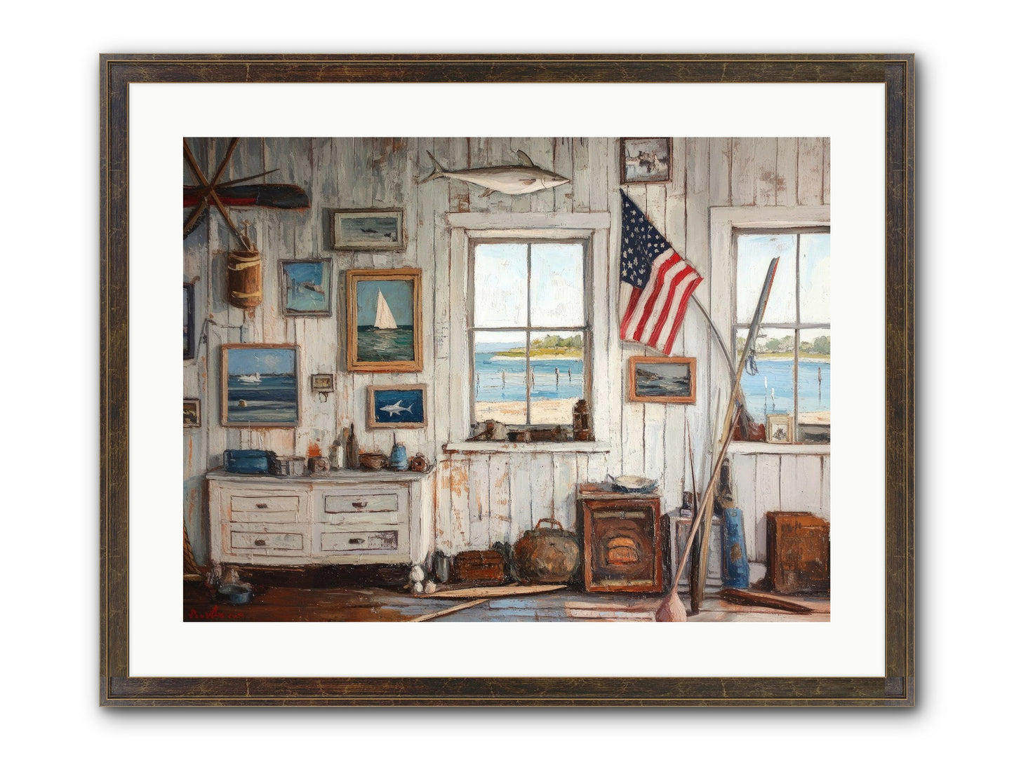 Mariner's Rest Framed Print - Slimwoods Black/Gold 24x18