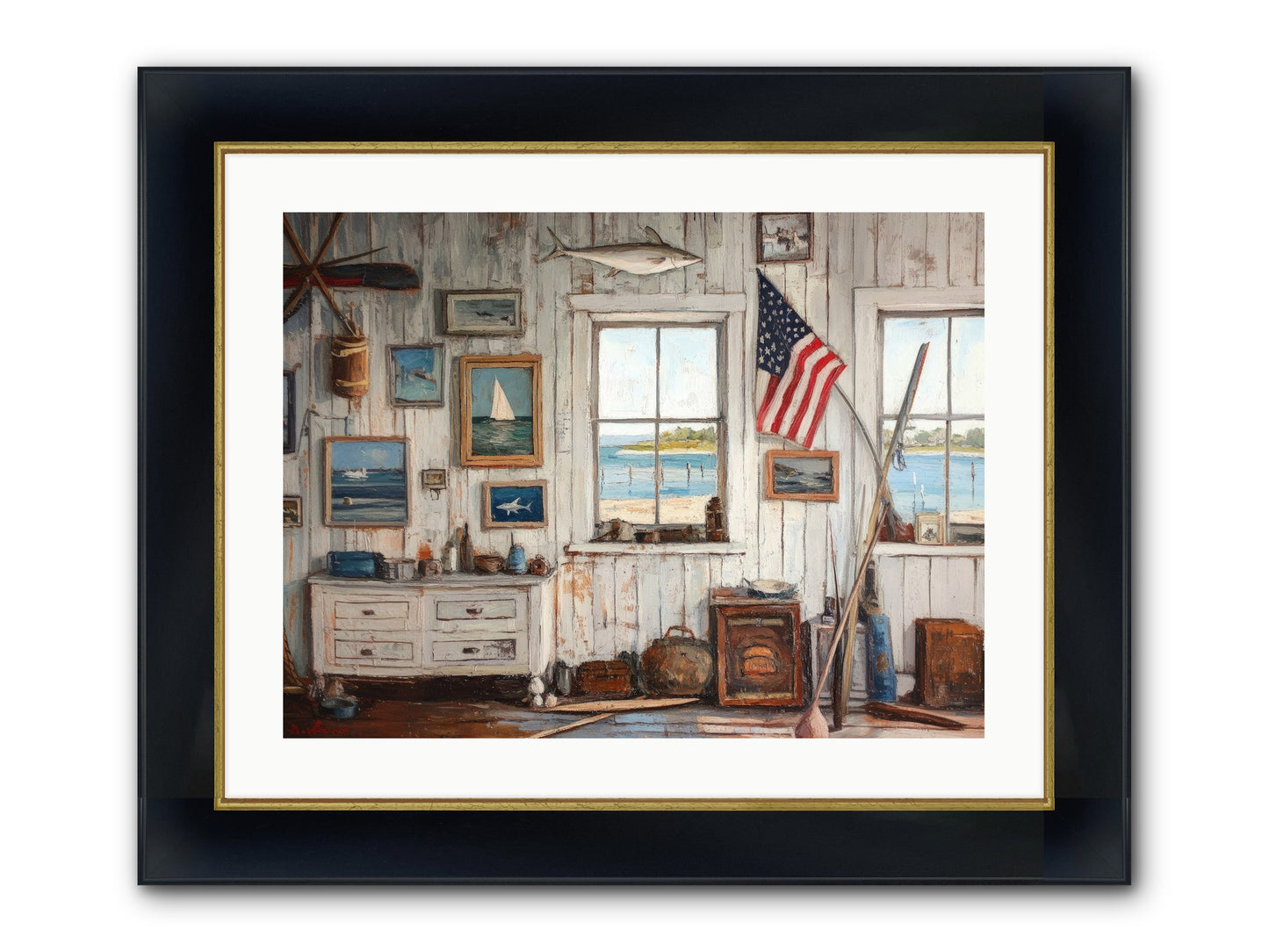 Mariner's Rest Framed Print - Wide Black w/Gold 24x18