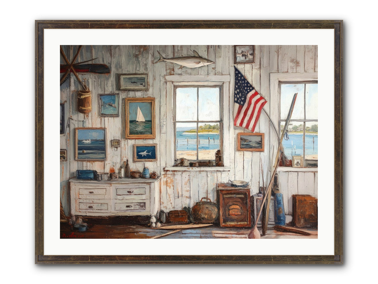 Mariner's Rest Framed Print - Slimwoods Black/Gold 32x24