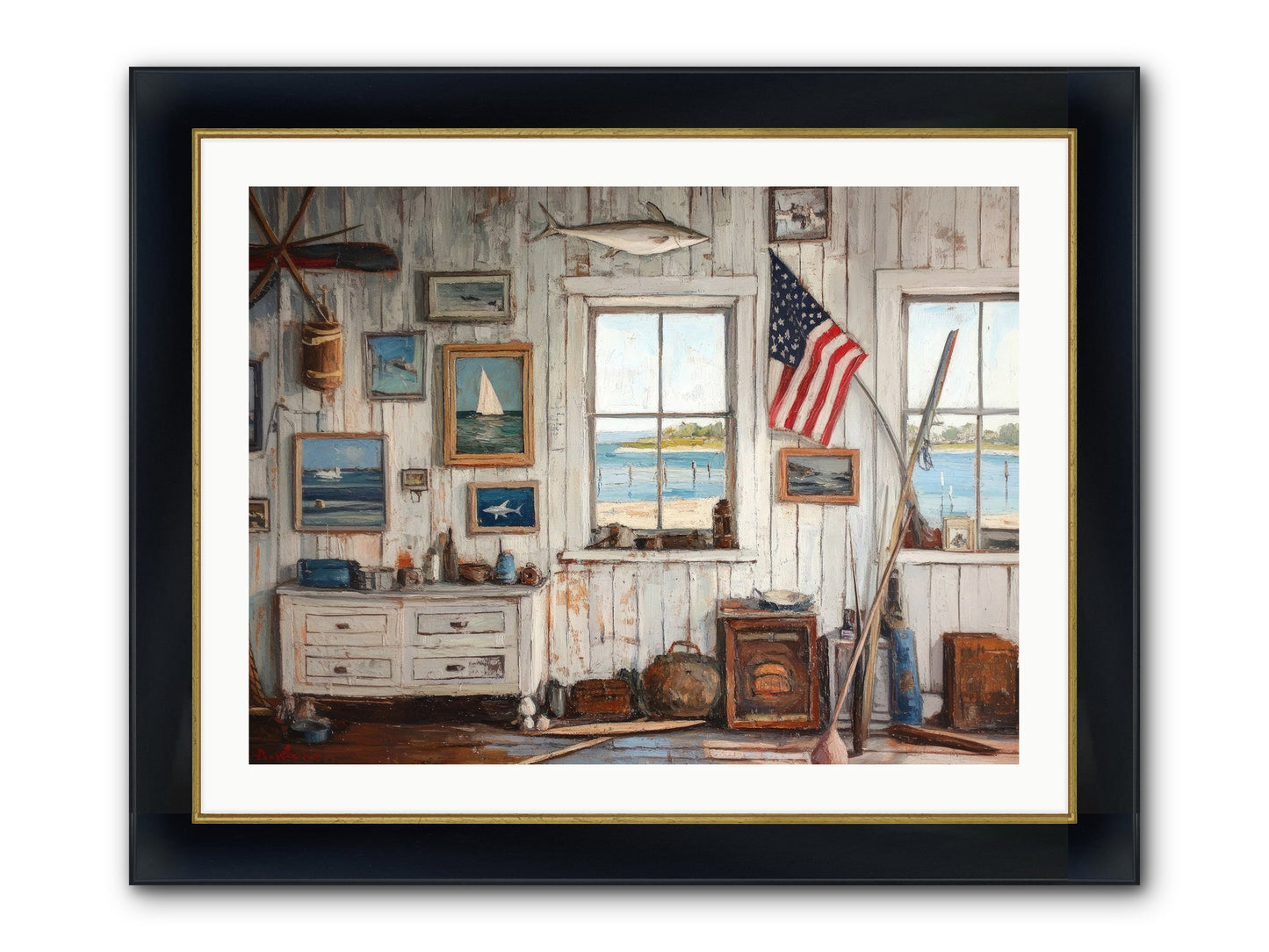 Mariner's Rest Framed Print - Wide Black w/Gold 32x24