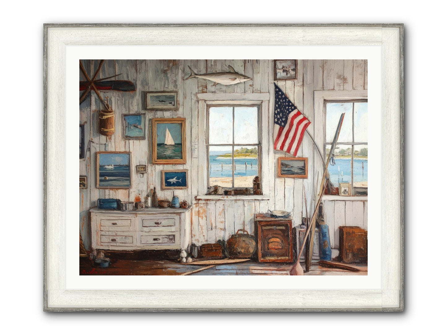Mariner's Rest Framed Print - Driftwood White 40x30