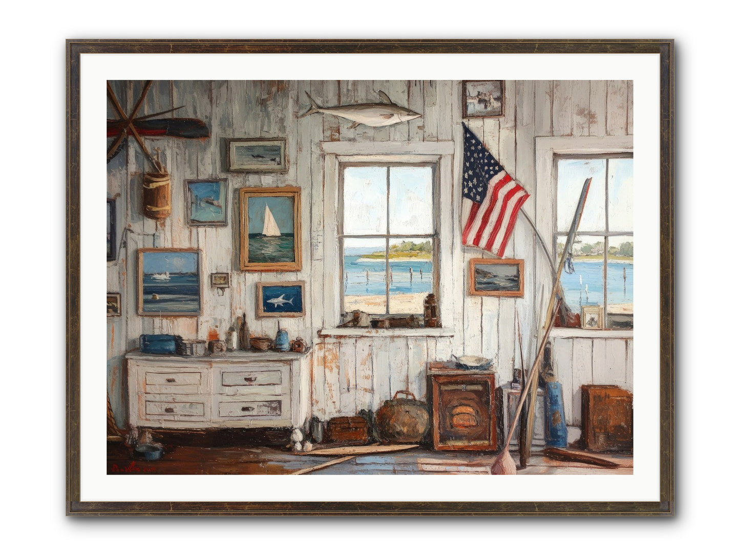 Mariner's Rest Framed Print - Slimwoods Black/Gold 40x30