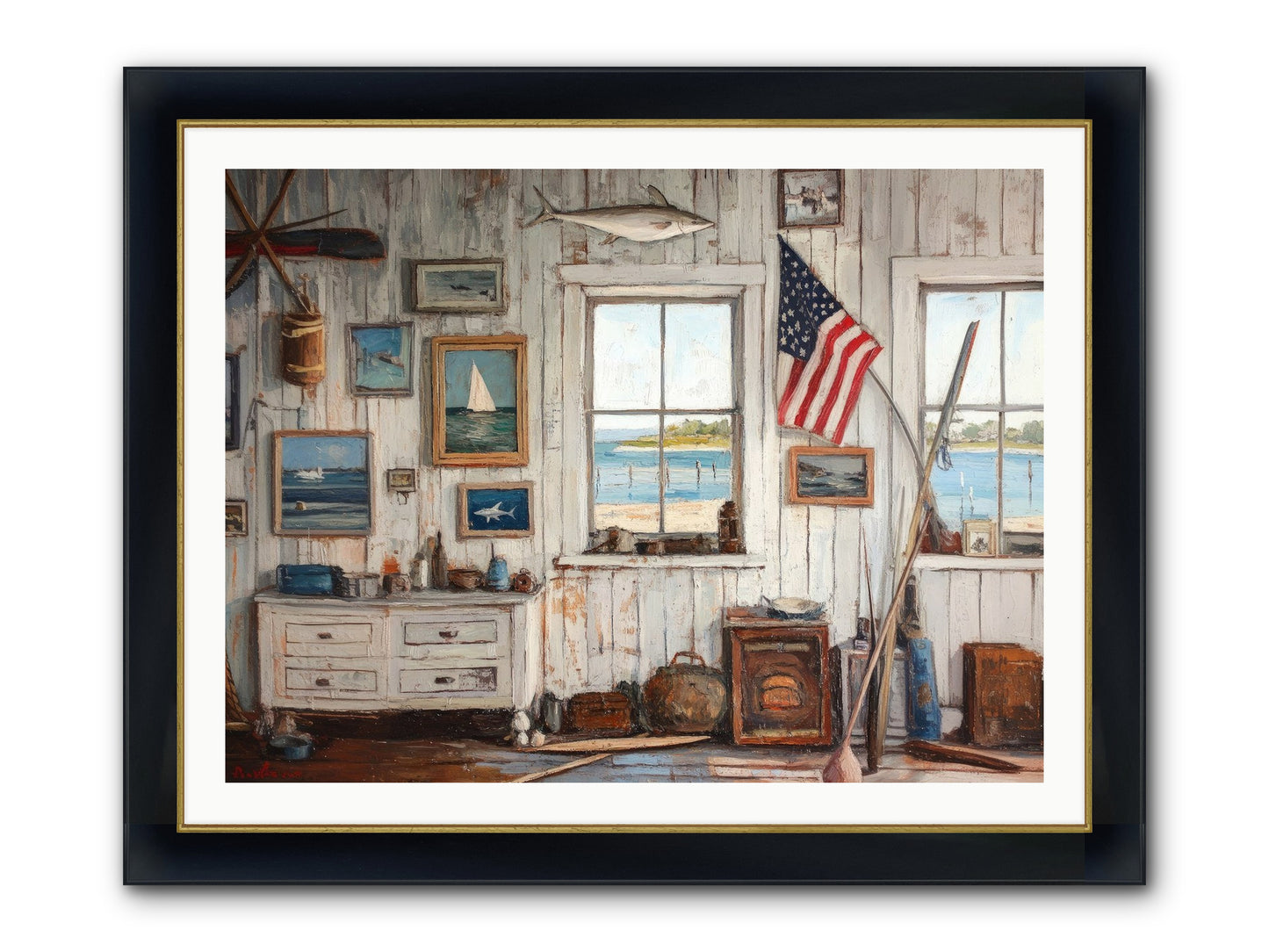 Mariner's Rest Framed Print - Wide Black w/Gold 40x30