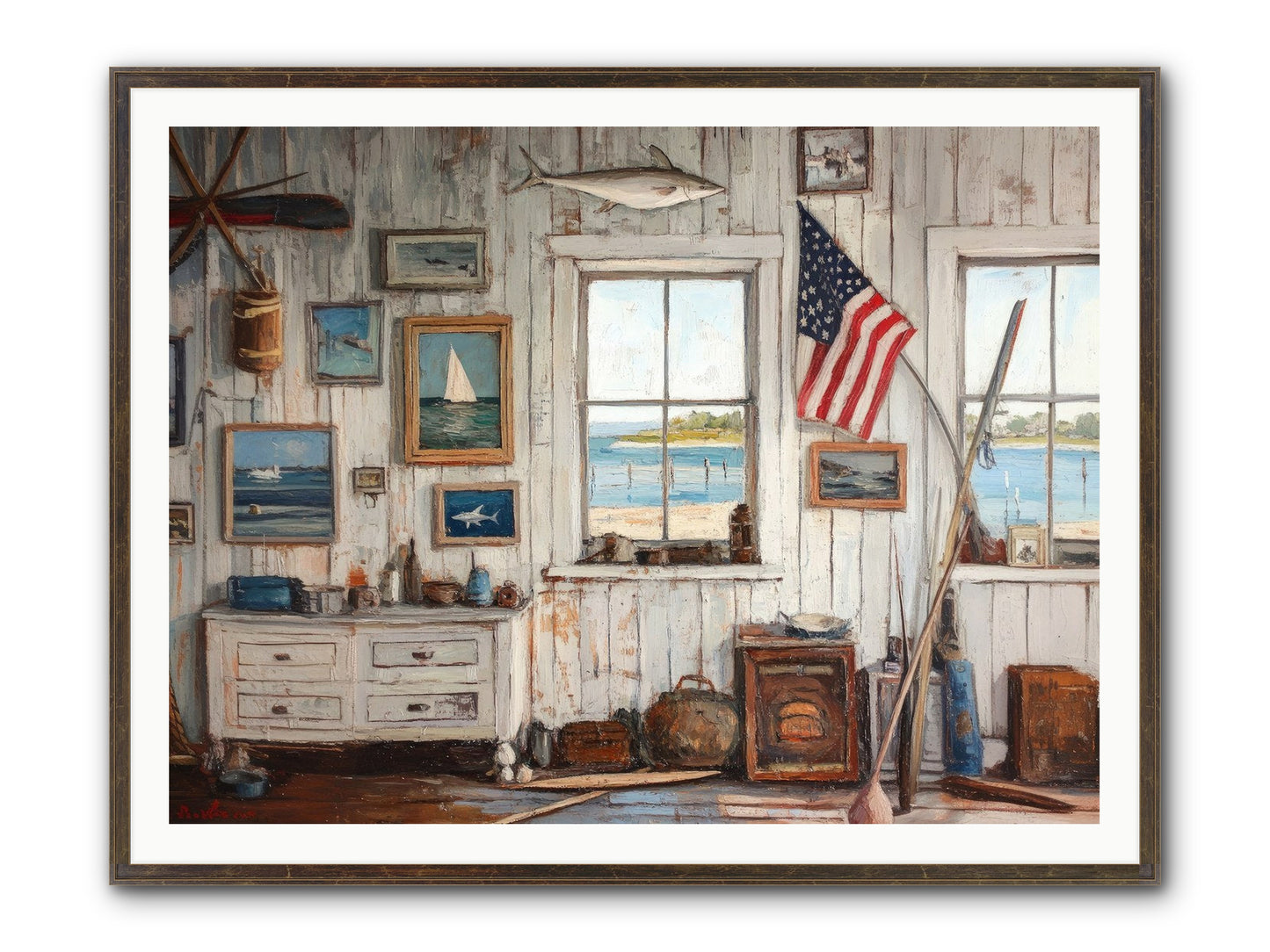 Mariner's Rest Framed Print - Slimwoods Black/Gold 48x36