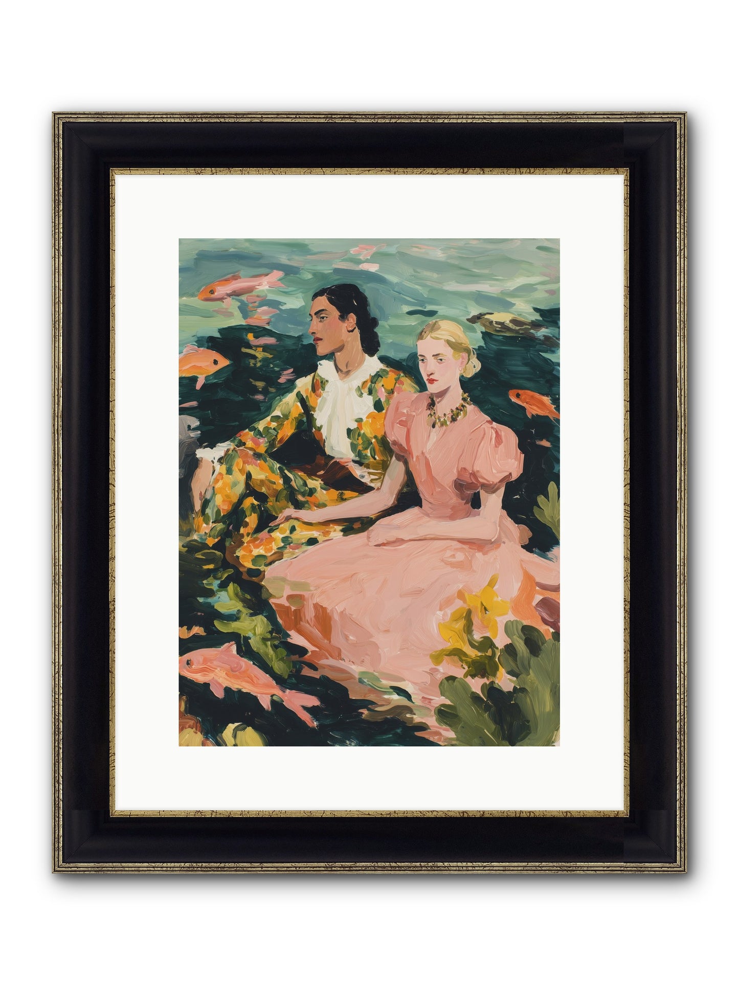 Maritime Affinity Framed Print - Black & Gold 12x16