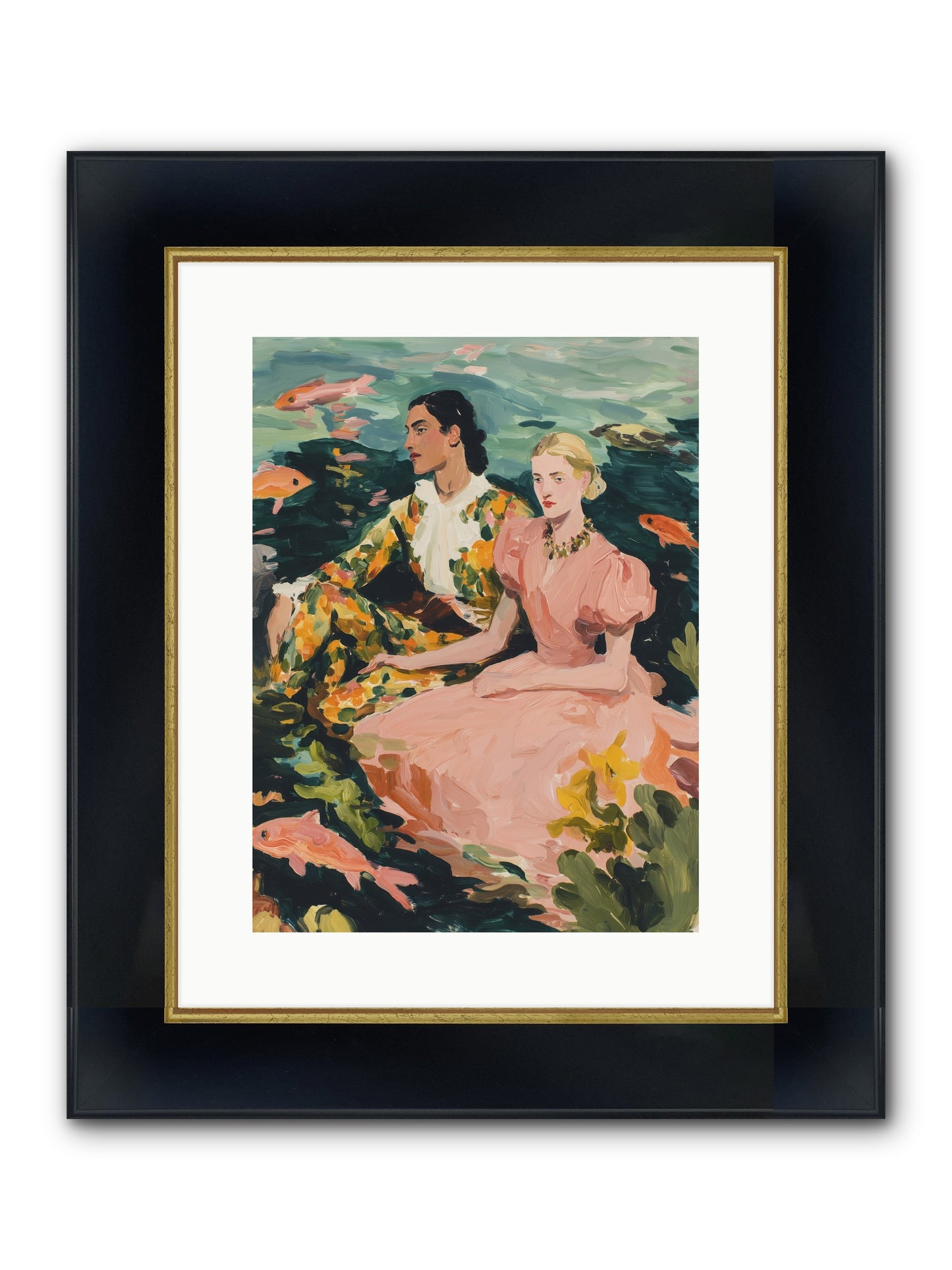Maritime Affinity Framed Print - Wide Black w/Gold 12x16