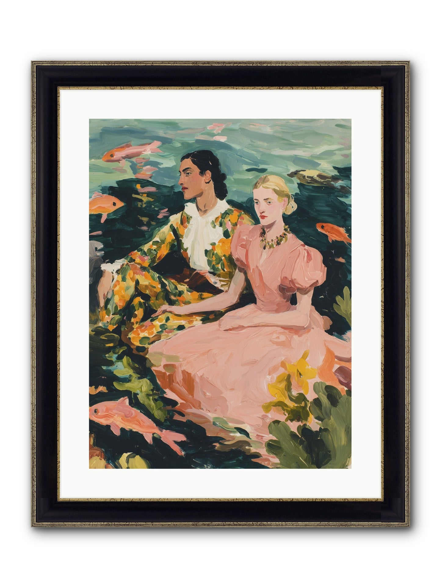 Maritime Affinity Framed Print - Black & Gold 18x24