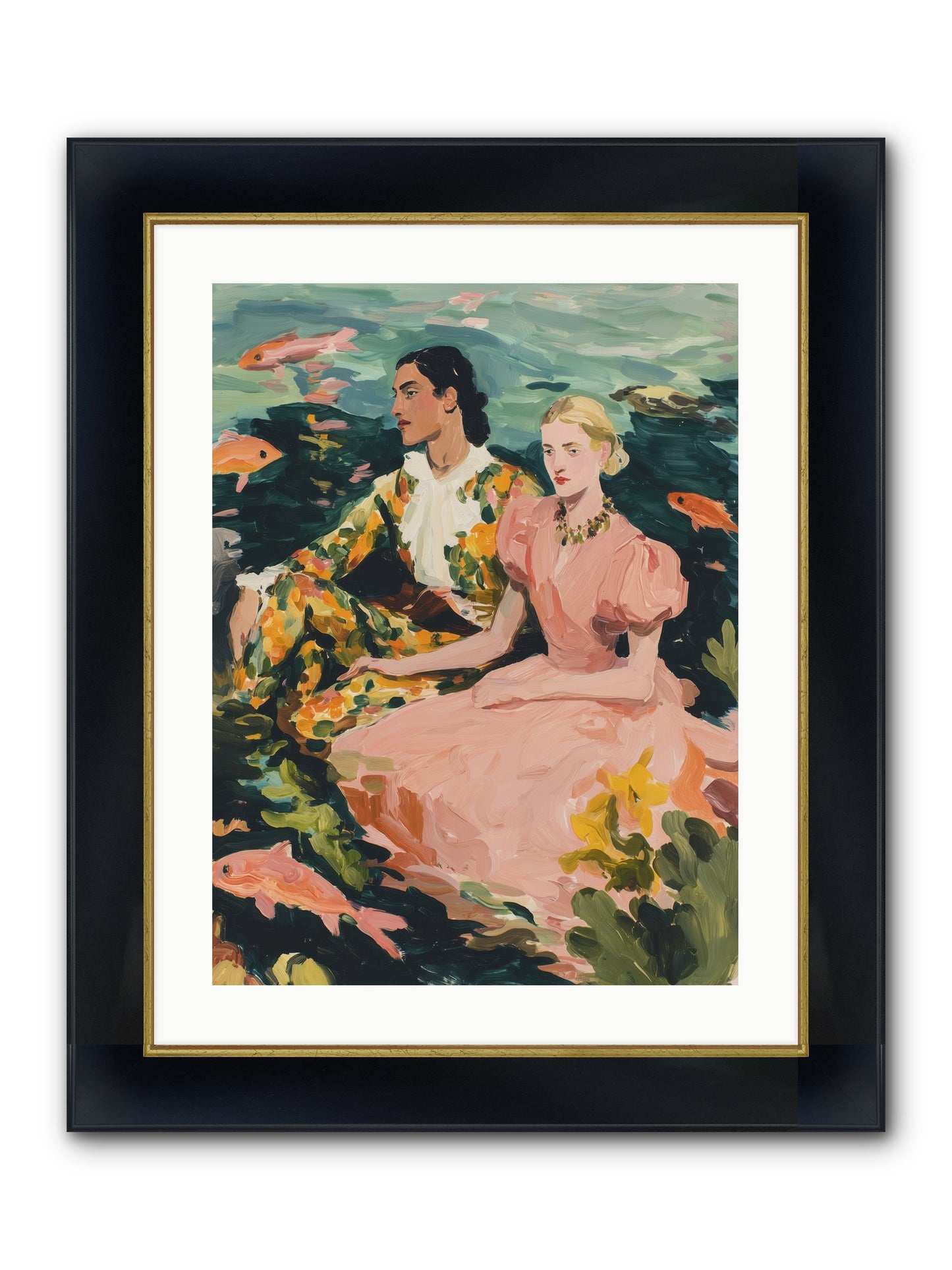 Maritime Affinity Framed Print - Wide Black w/Gold 18x24