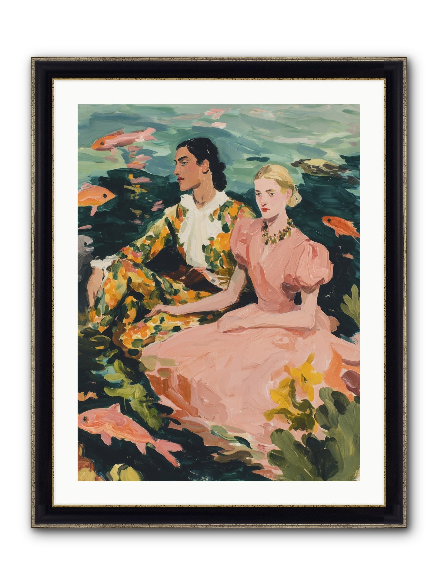 Maritime Affinity Framed Print - Black & Gold 24x32