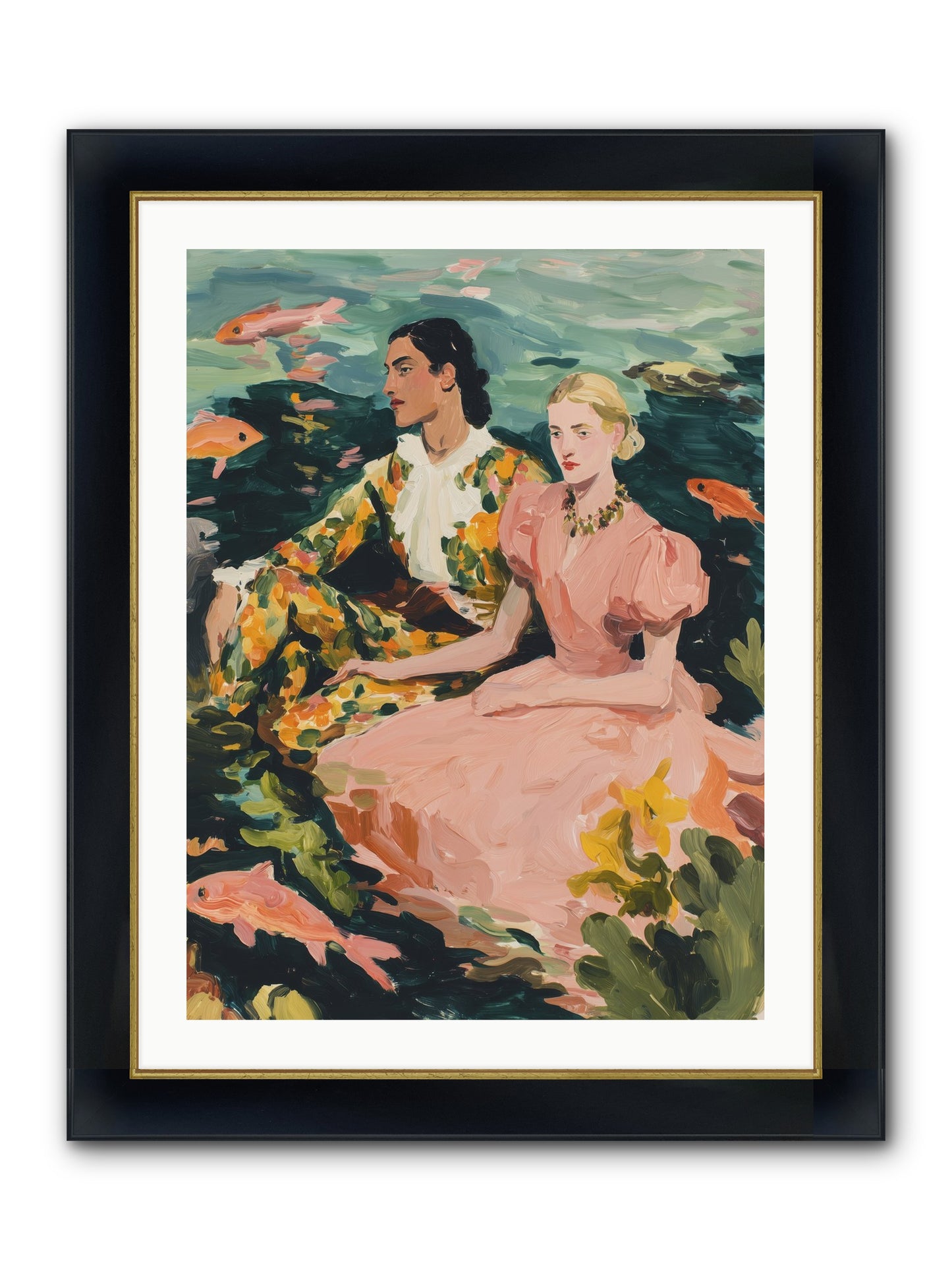 Maritime Affinity Framed Print - Wide Black w/Gold 24x32