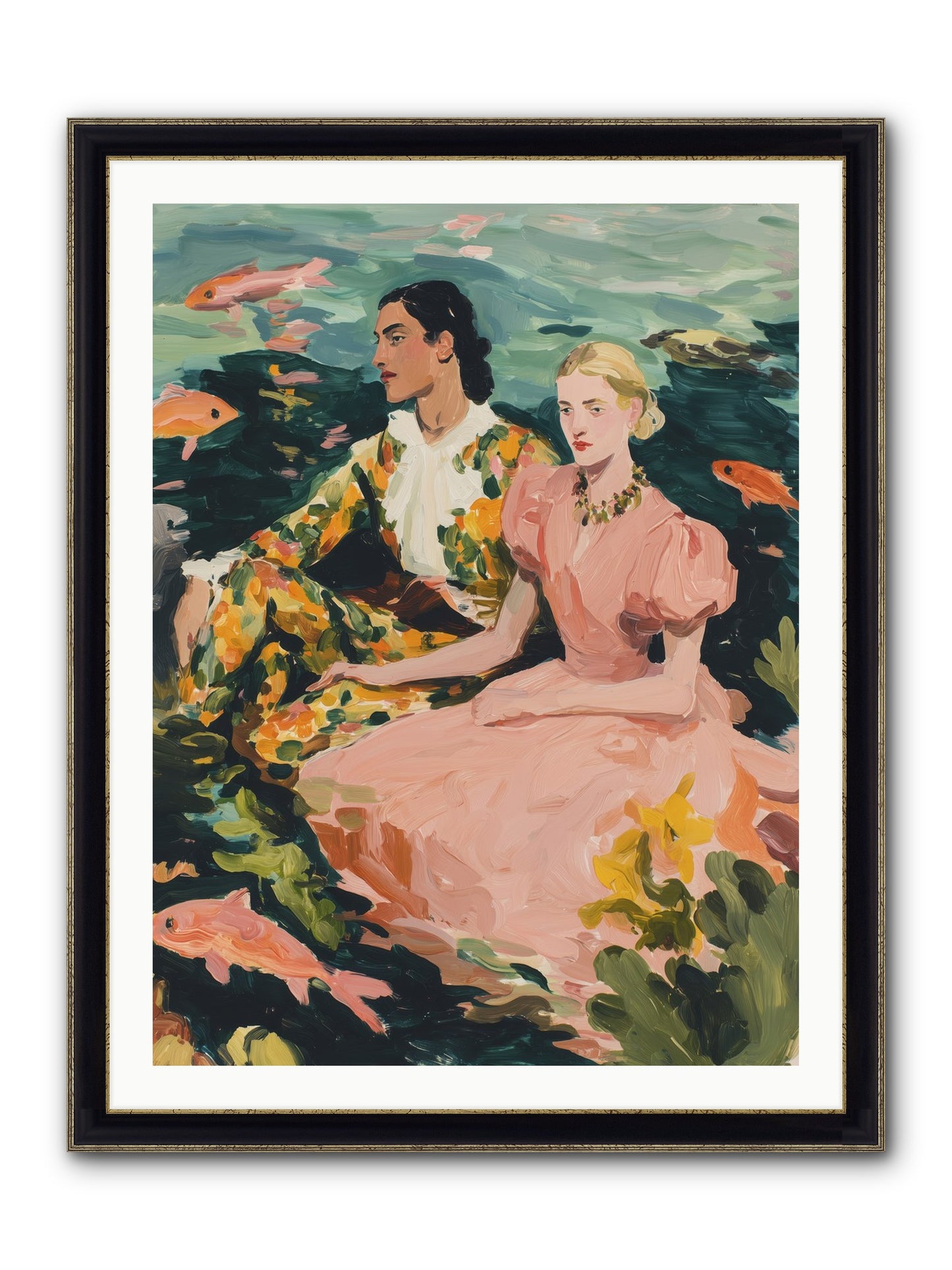 Maritime Affinity Framed Print - Black & Gold 30x40