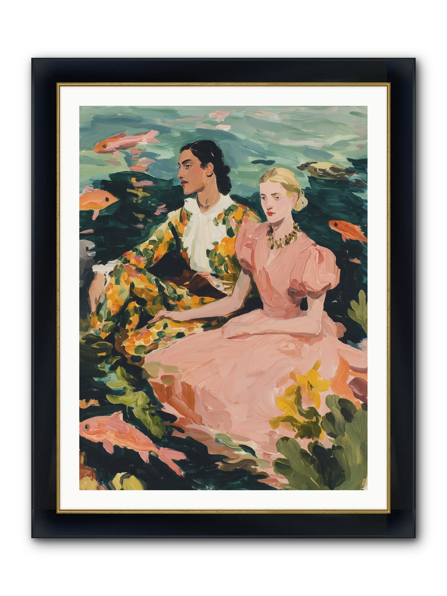 Maritime Affinity Framed Print - Wide Black w/Gold 30x40
