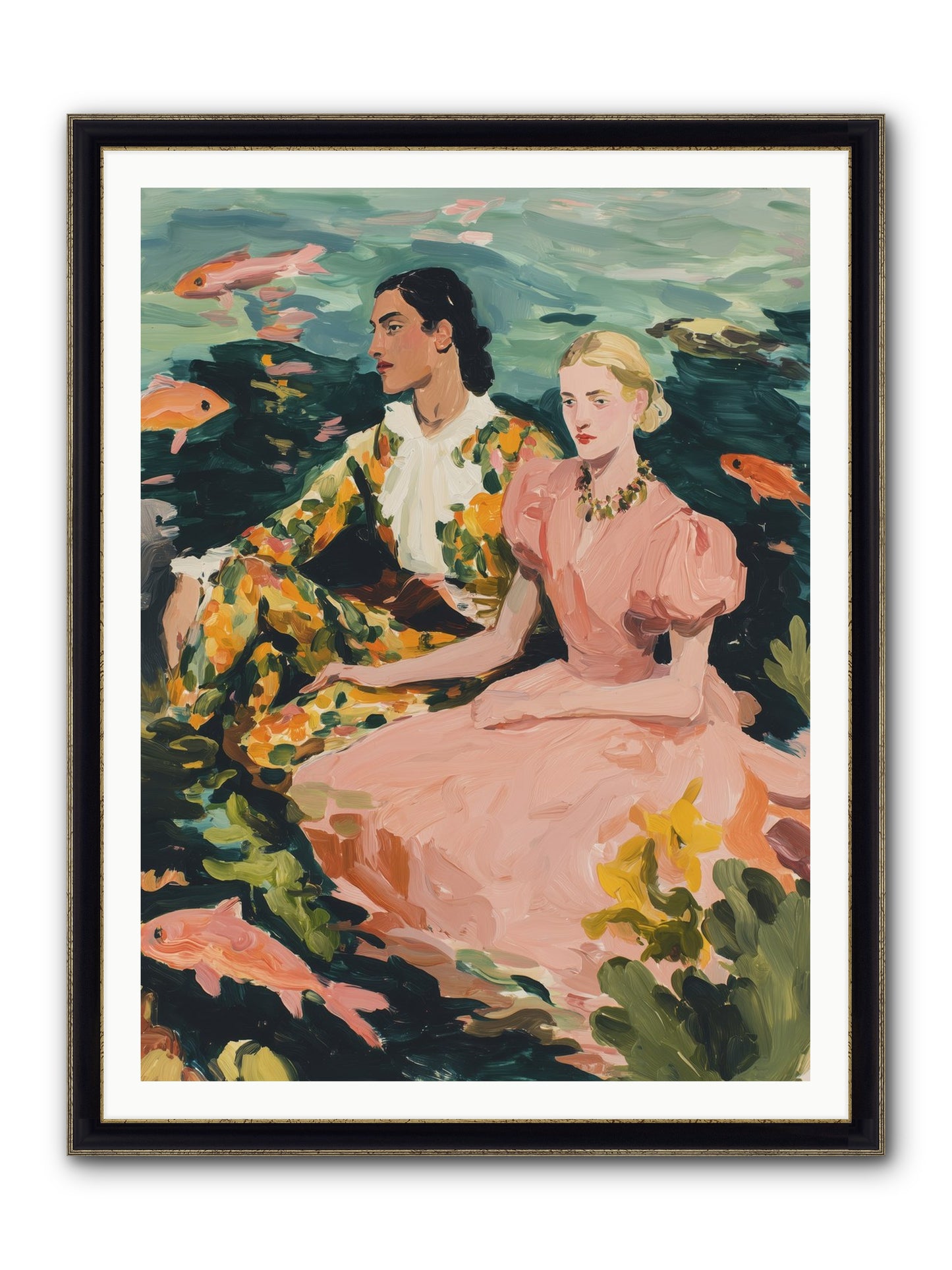 Maritime Affinity Framed Print - Black & Gold 36x48