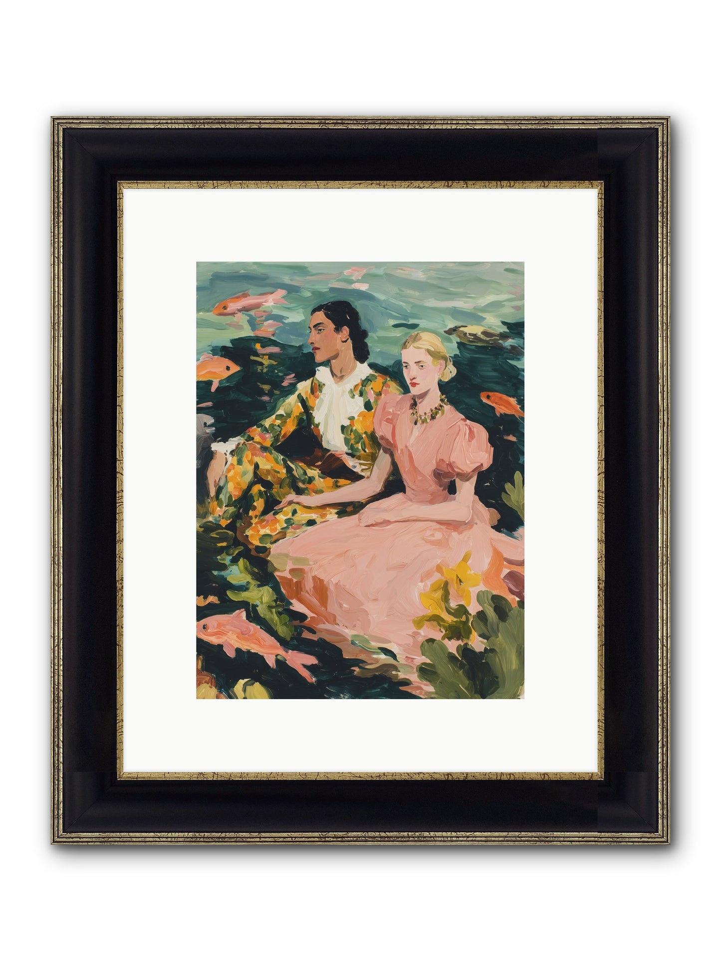 Maritime Affinity Framed Print - Black & Gold 9x12