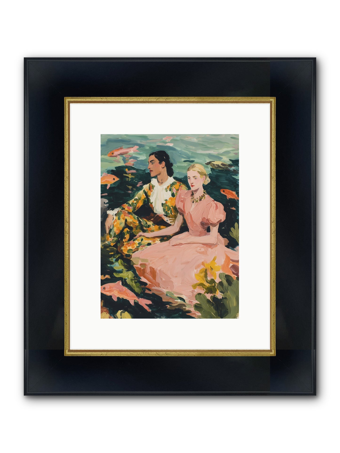 Maritime Affinity Framed Print - Wide Black w/Gold 9x12