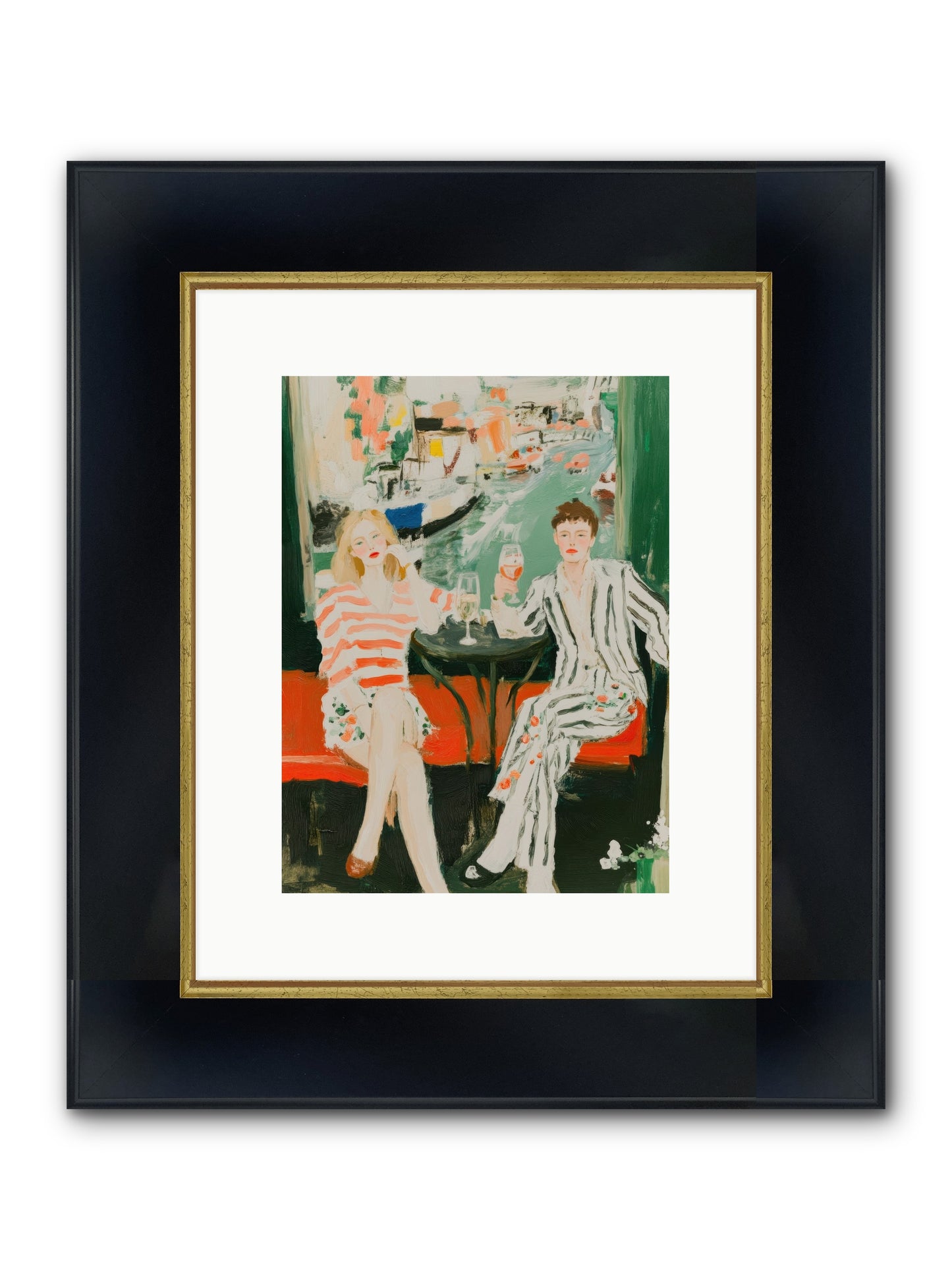 Maritime Daydreams Framed Print - Wide Black w/Gold 9x12