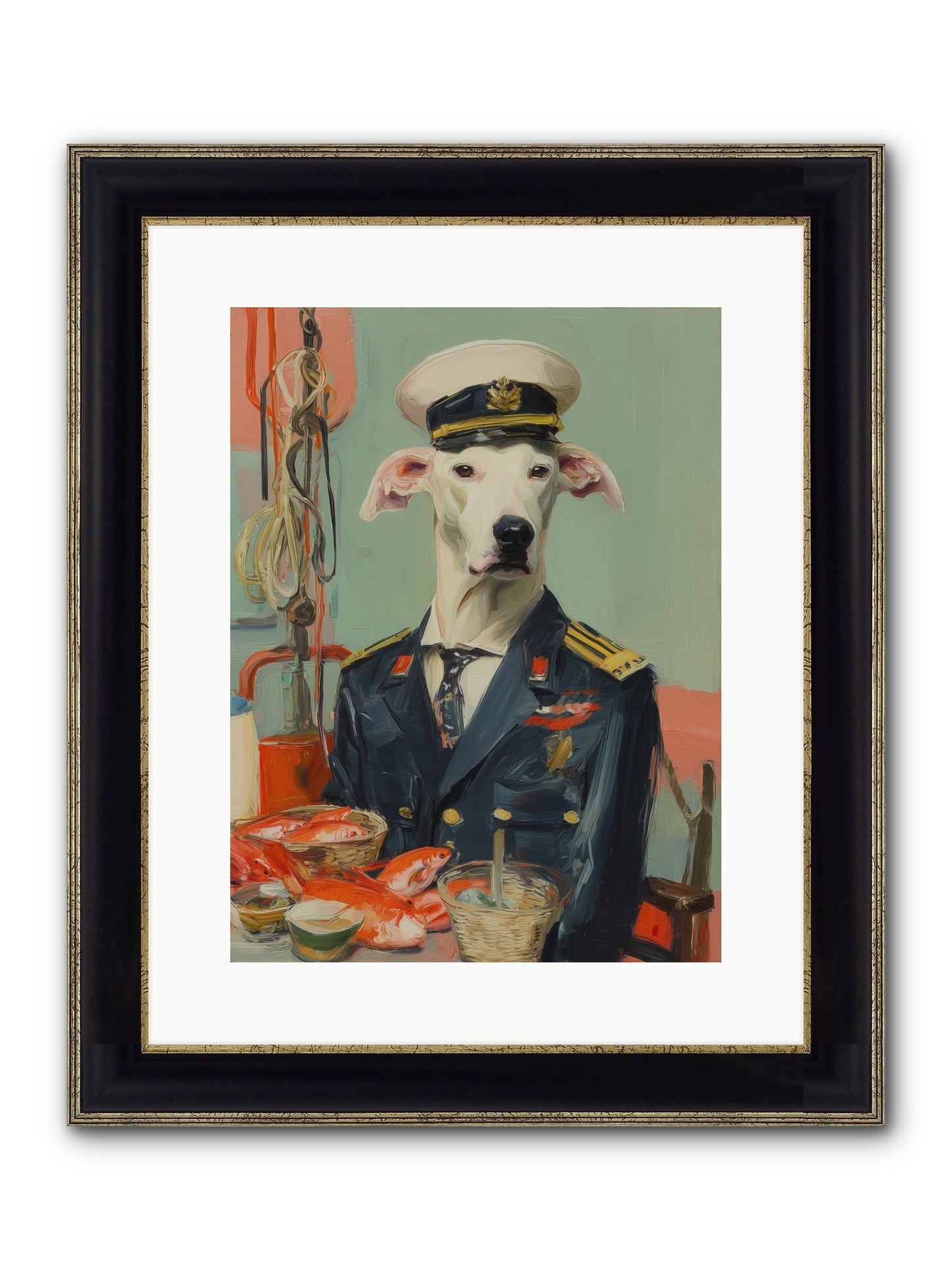Maritime Mate Framed Print - Black & Gold 12x16