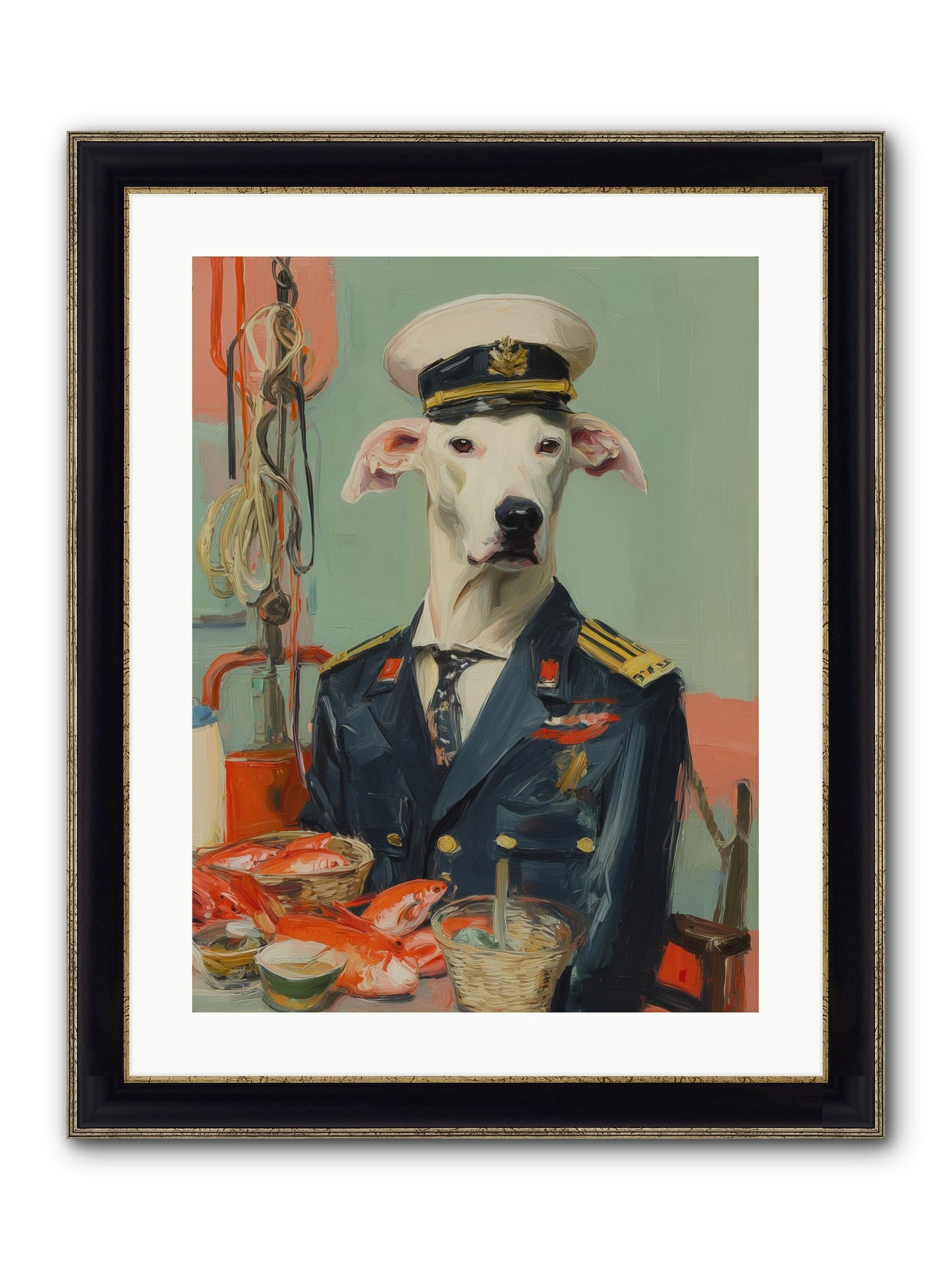Maritime Mate Framed Print - Black & Gold 18x24