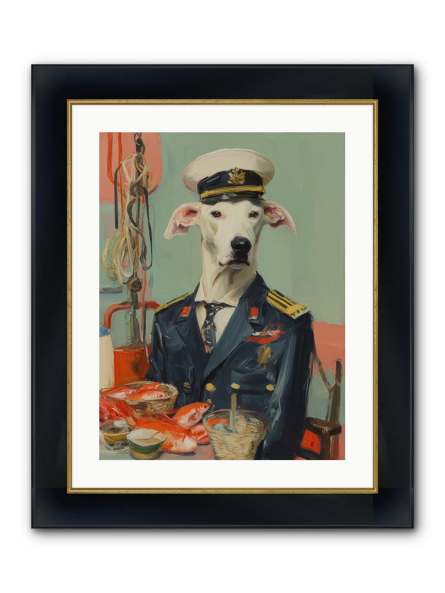 Maritime Mate Framed Print - Wide Black w/Gold 18x24