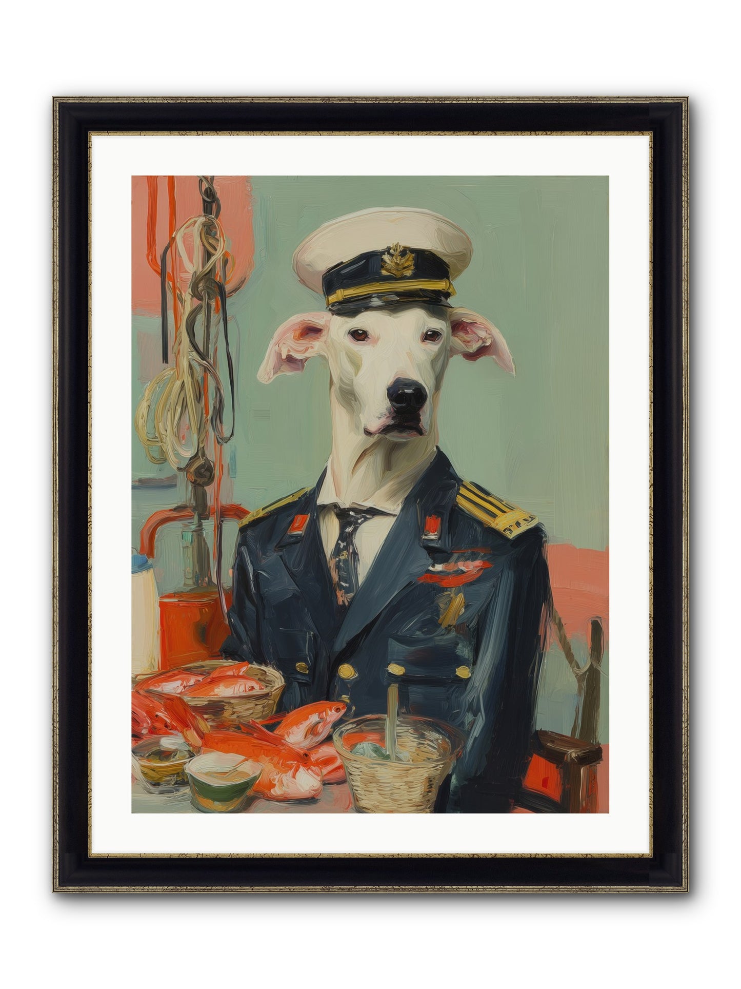 Maritime Mate Framed Print - Black & Gold 24x32